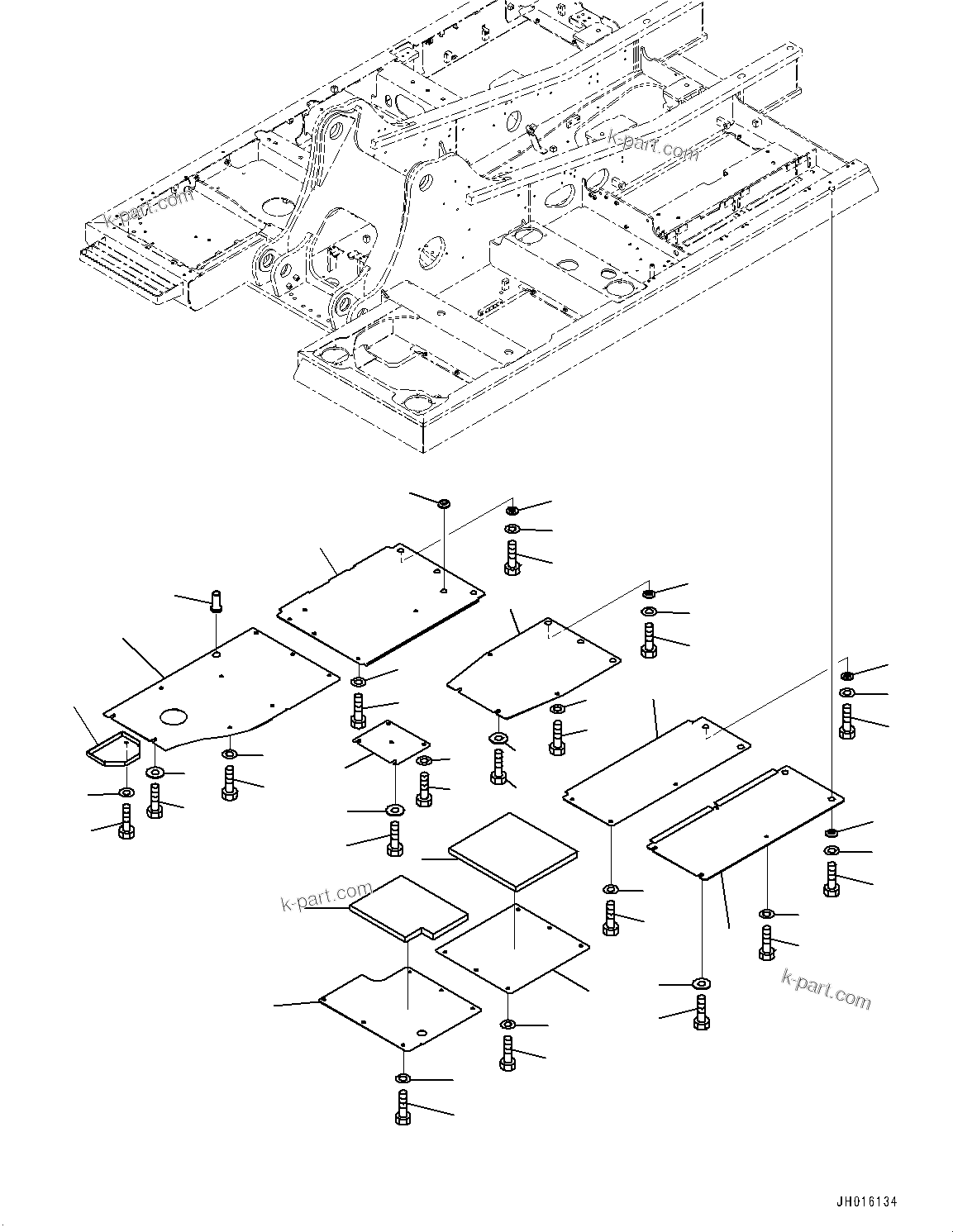 Komatsu parts book diagram for PC240LC-11 S/N 95001-UP: UNDER COVER (#95001-)
