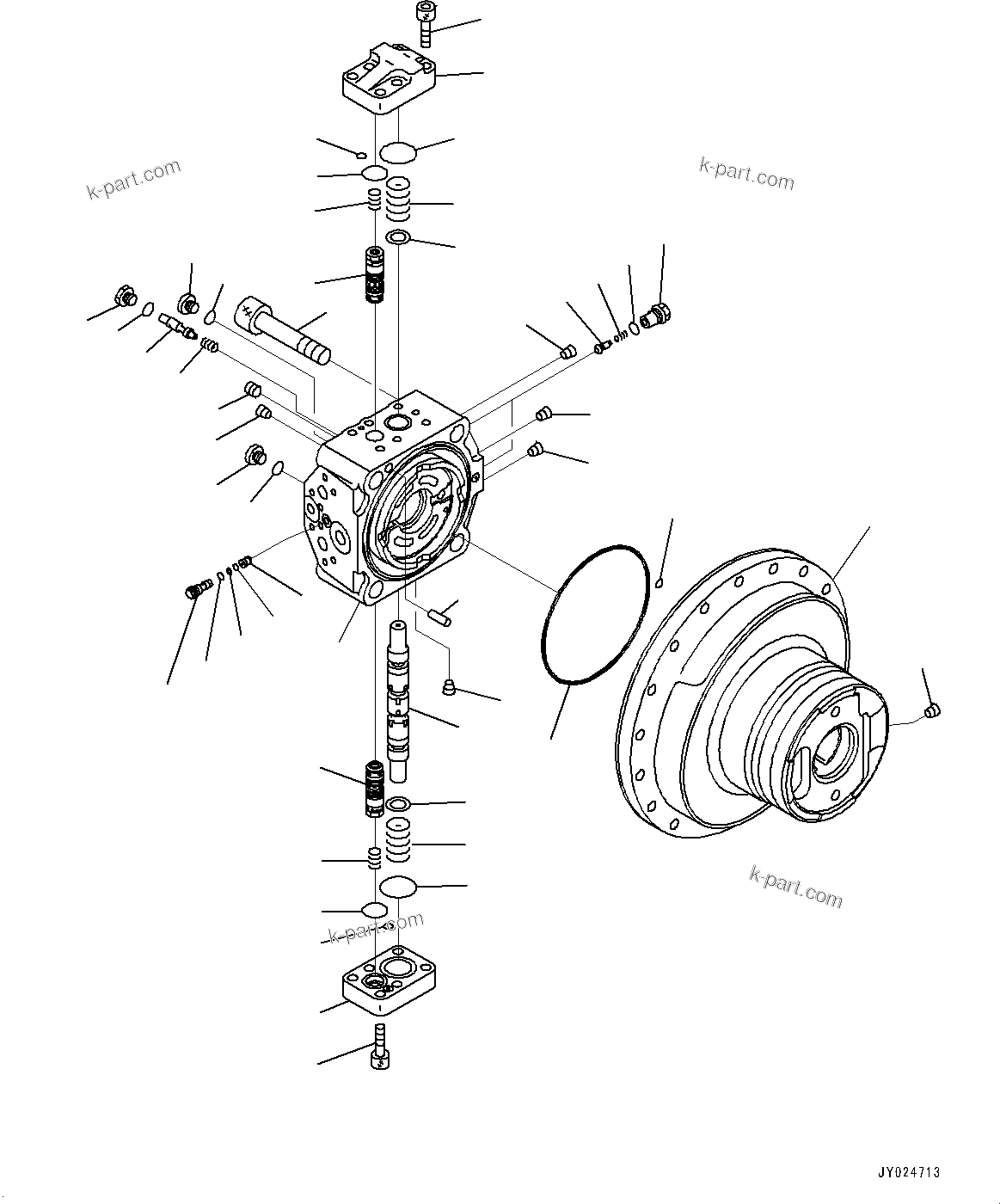 Komatsu parts book diagram for PC240LC-11 S/N 95001-UP: TRAVEL MOTOR AND FINAL DRIVE, INNER PARTS, R.H. (1/2) (#95001-)