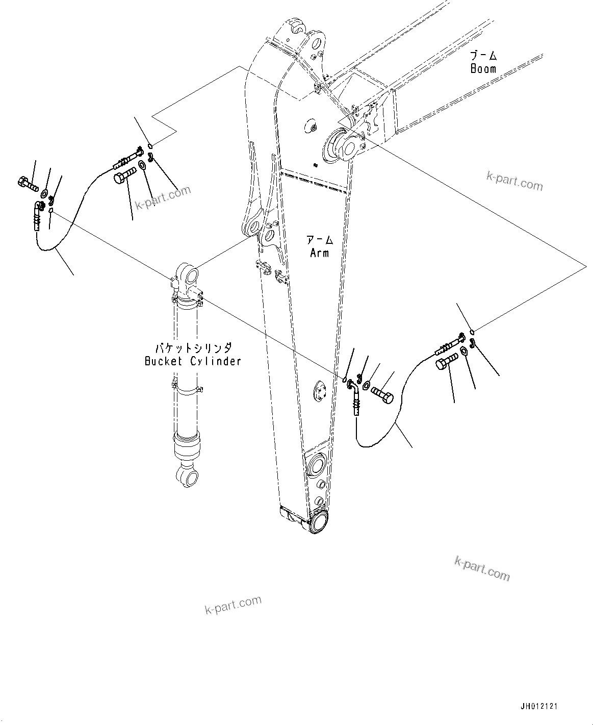 Komatsu parts book diagram for PC240LC-11 S/N 95001-UP: ARM, BUCKET CYLINDER HOSE (#95001-)