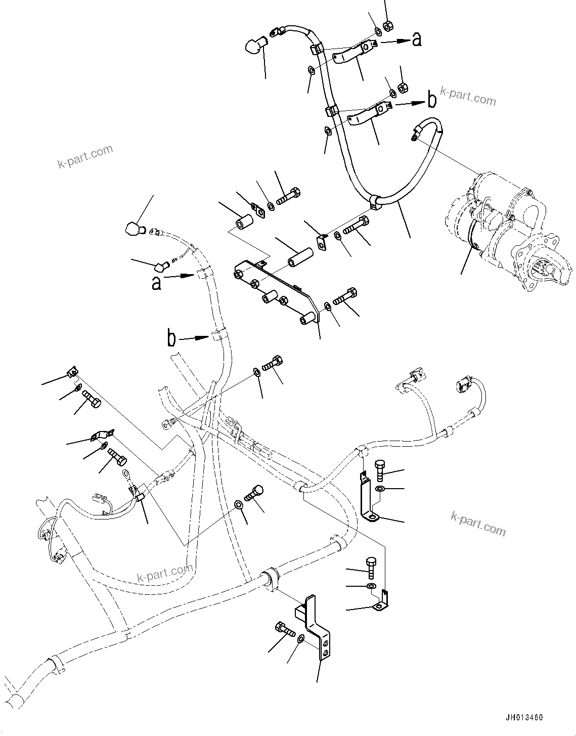 Komatsu parts book diagram for PC360LC-11 S/N 90001-UP (For North America): ELECTRIC WIRING HARNESS, MAIN WIRING HARNESS CLAMP (6/7) (#90001-)