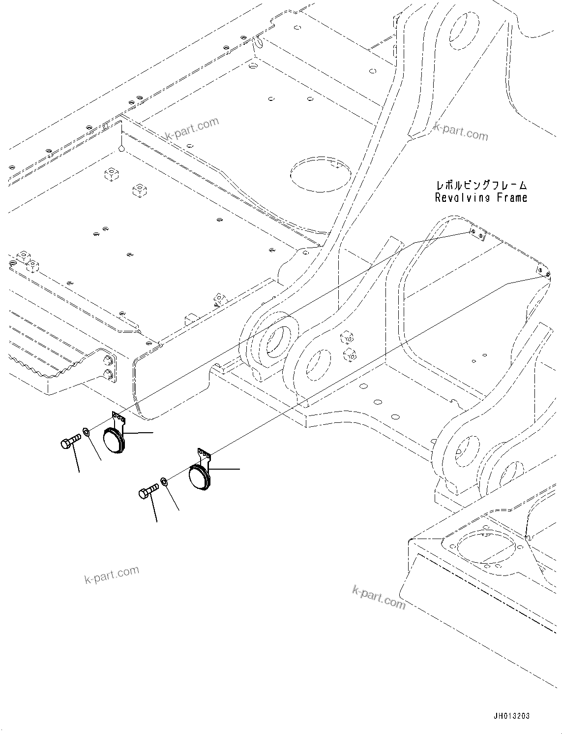 Komatsu parts book diagram for PC360LC-11 S/N 90001-UP (For North America): BACKUP ALARM (#90001-)
