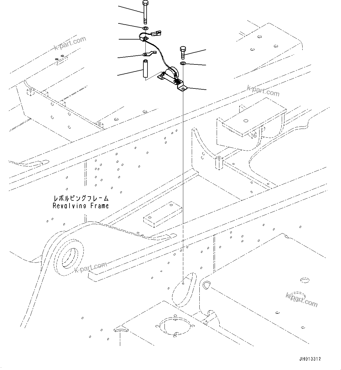 Komatsu parts book diagram for PC360LC-11 S/N 90001-UP (For North America): REARVIEW CAMERA, CENTER (#90001-)