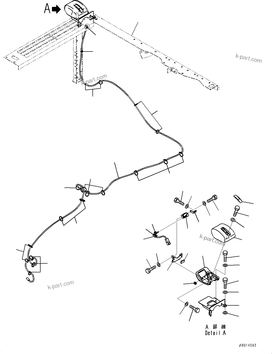 Komatsu parts book diagram for PC360LC-11 S/N 90001-UP (For North America): REARVIEW CAMERA, R.H. (#90001-)