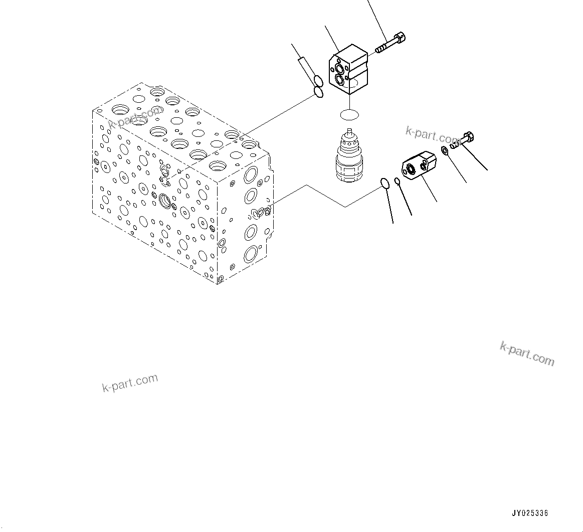 Komatsu parts book diagram for PC360LC-11 S/N 90001-UP (For North America): CONTROL VALVE, INNER PARTS (7/25) (#90001-)