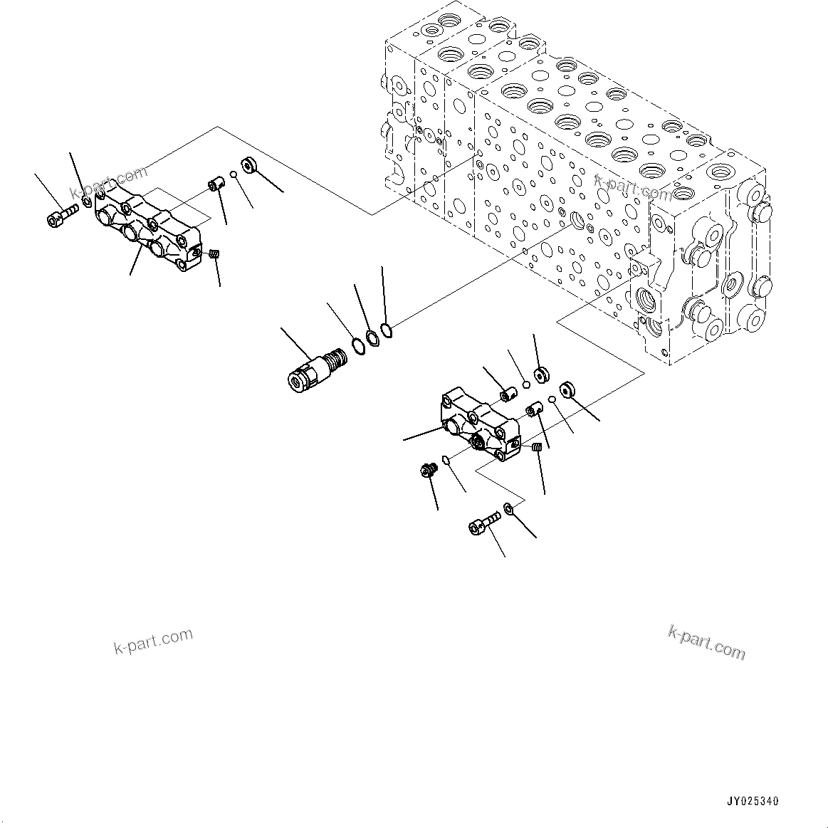 Komatsu parts book diagram for PC360LC-11 S/N 90001-UP (For North America): CONTROL VALVE, INNER PARTS (11/25) (#90001-)