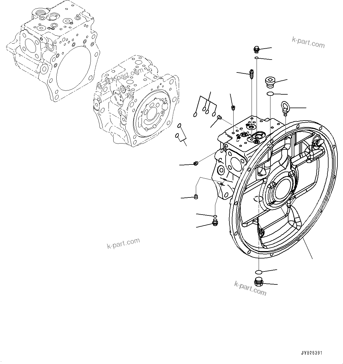 Komatsu parts book diagram for PC360LC-11 S/N 90001-UP (For North America): PISTON PUMP, INNER PARTS (1/13) (#90260-)