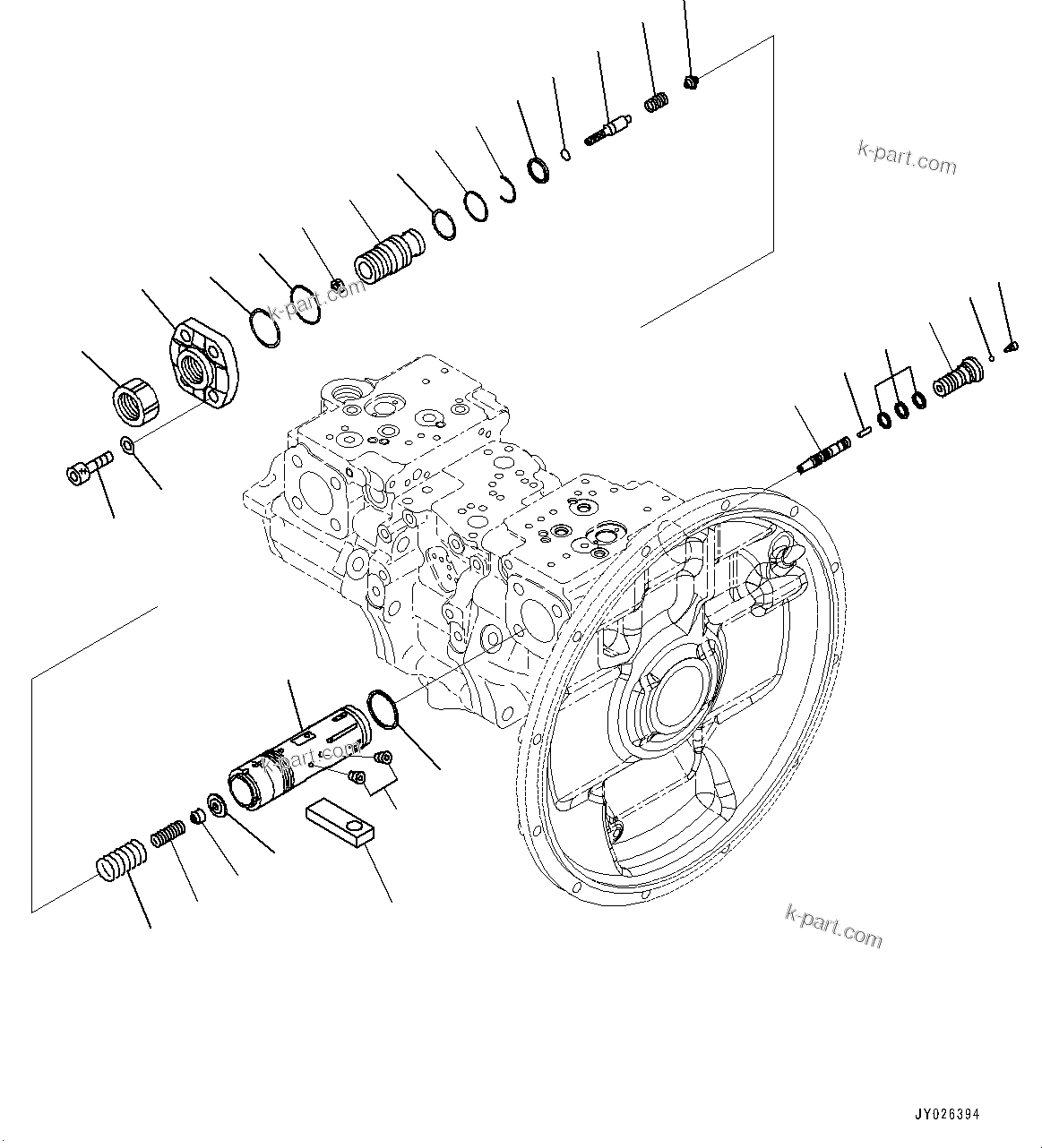 Komatsu parts book diagram for PC360LC-11 S/N 90001-UP (For North America): PISTON PUMP, INNER PARTS (4/13) (#90001-90259)