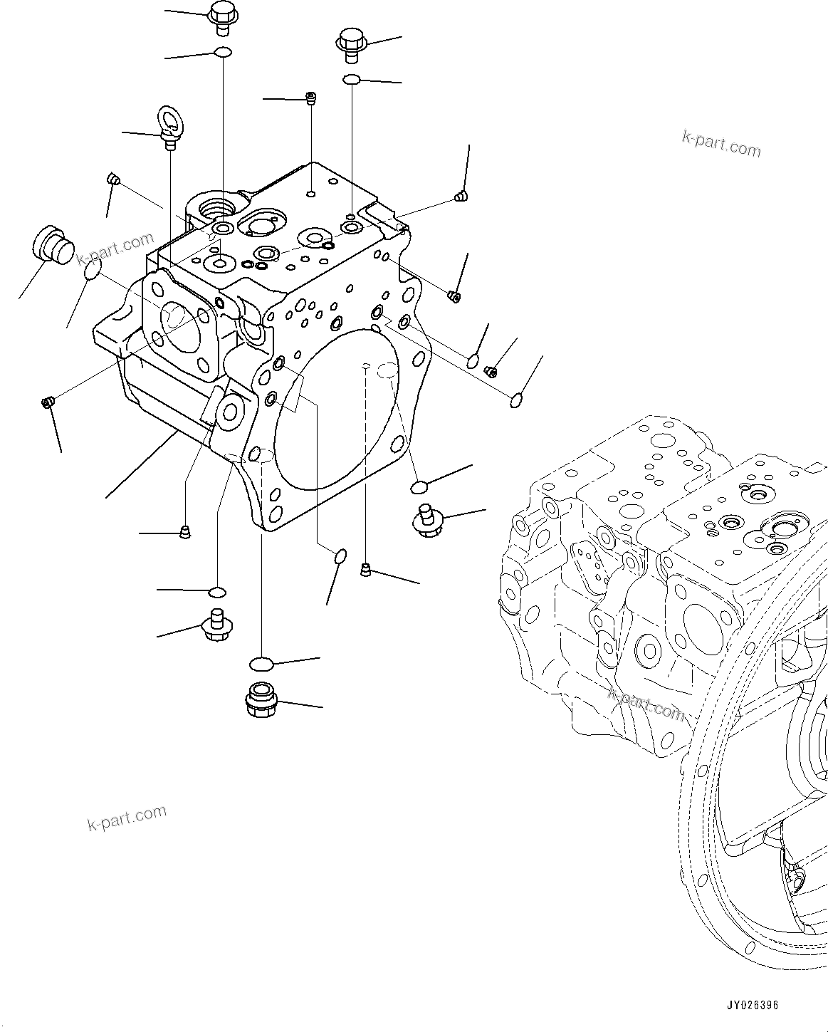 Komatsu parts book diagram for PC360LC-11 S/N 90001-UP (For North America): PISTON PUMP, INNER PARTS (6/13) (#90260-)