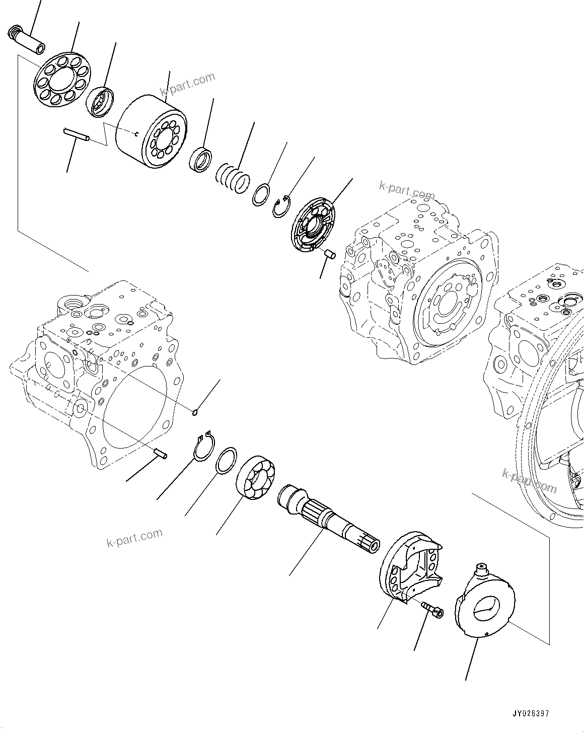 Komatsu parts book diagram for PC360LC-11 S/N 90001-UP (For North America): PISTON PUMP, INNER PARTS (7/13) (#90001-90259)