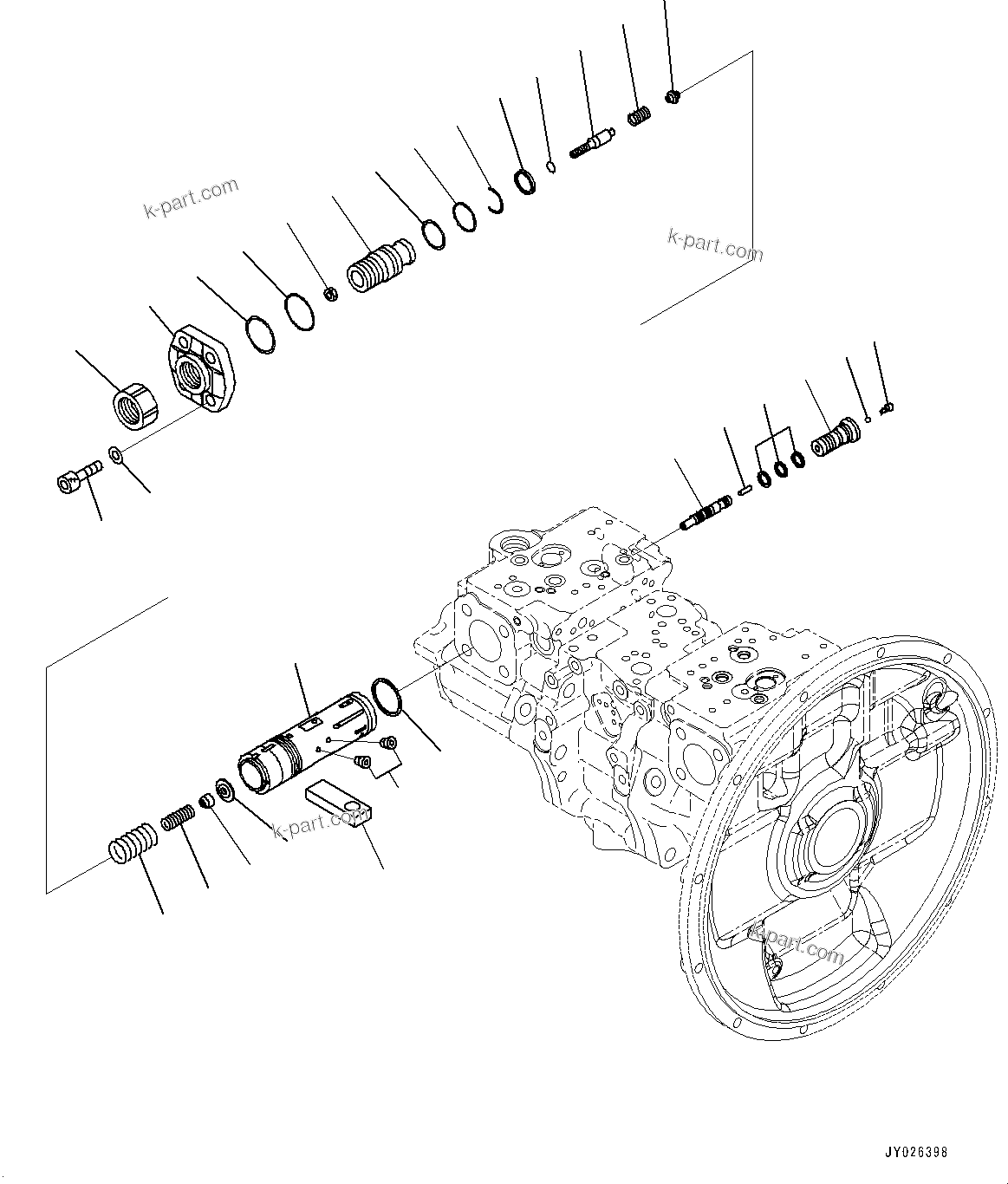 Komatsu parts book diagram for PC360LC-11 S/N 90001-UP (For North America): PISTON PUMP, INNER PARTS (8/13) (#90260-)