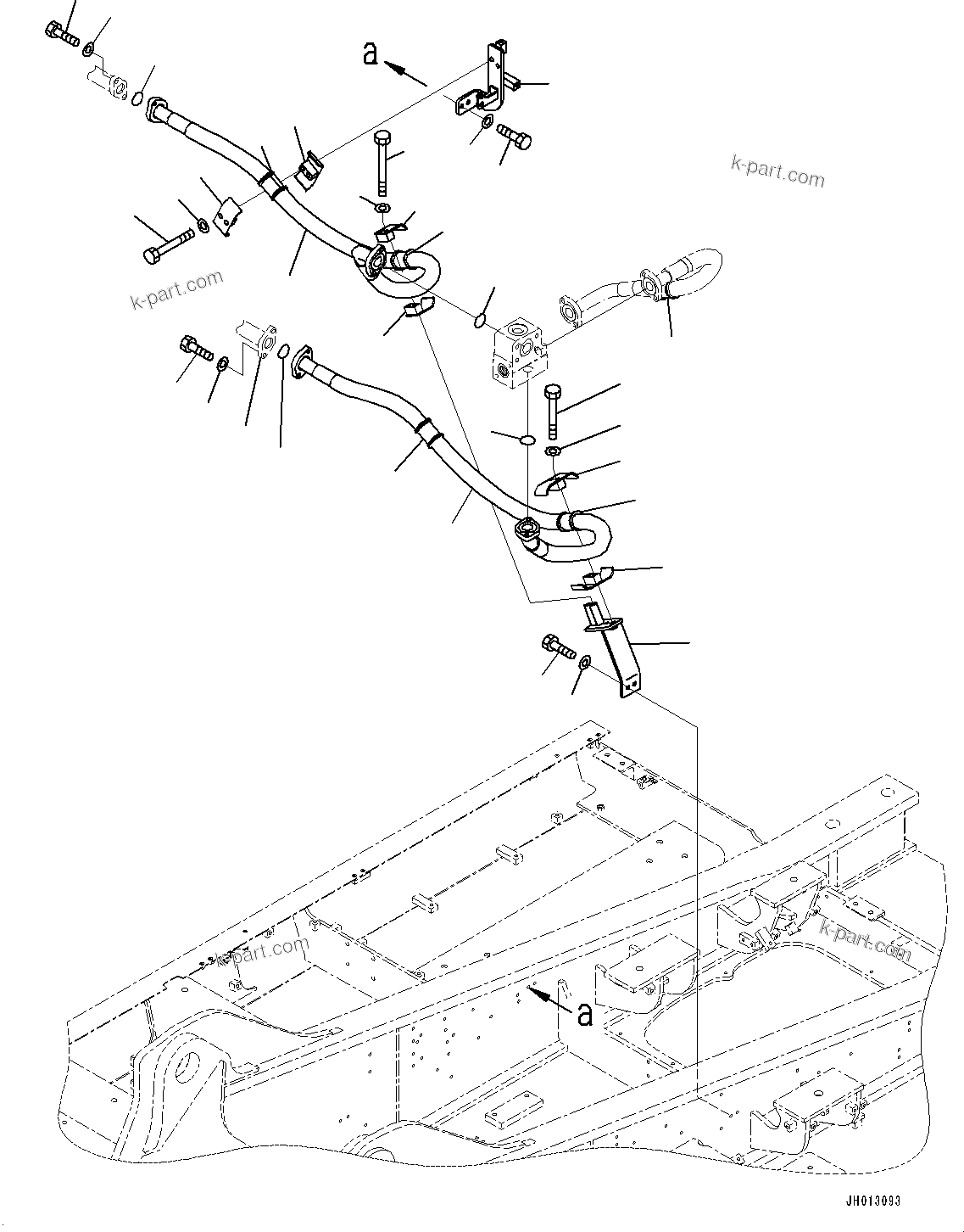 Komatsu parts book diagram for PC360LC-11 S/N 90001-UP (For North America): OIL COOLER PIPING (#90001-)