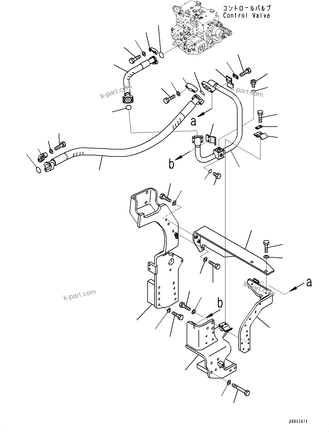 Komatsu parts book diagram for PC360LC-11 S/N 90001-UP (For North America): ATTACHMENT PIPING, MAIN PIPING, L.H. (#90001-)