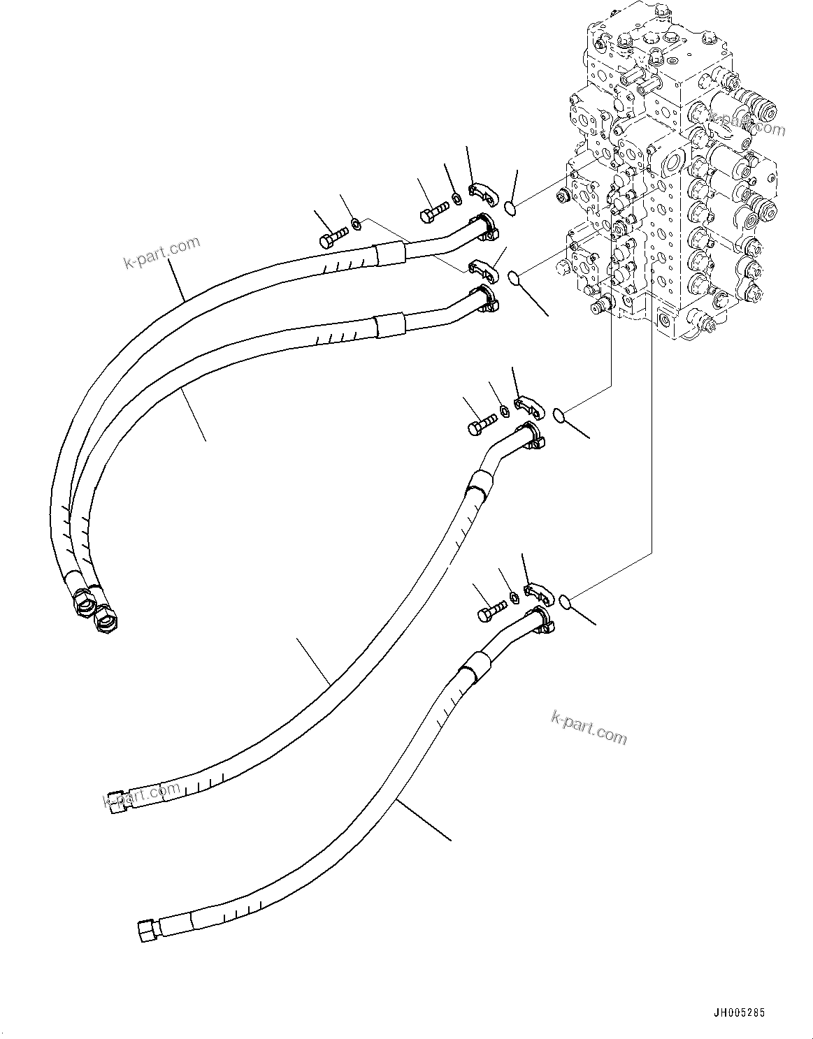 Komatsu parts book diagram for PC360LC-11 S/N 90001-UP (For North America): TRAVEL PIPING (#90001-)