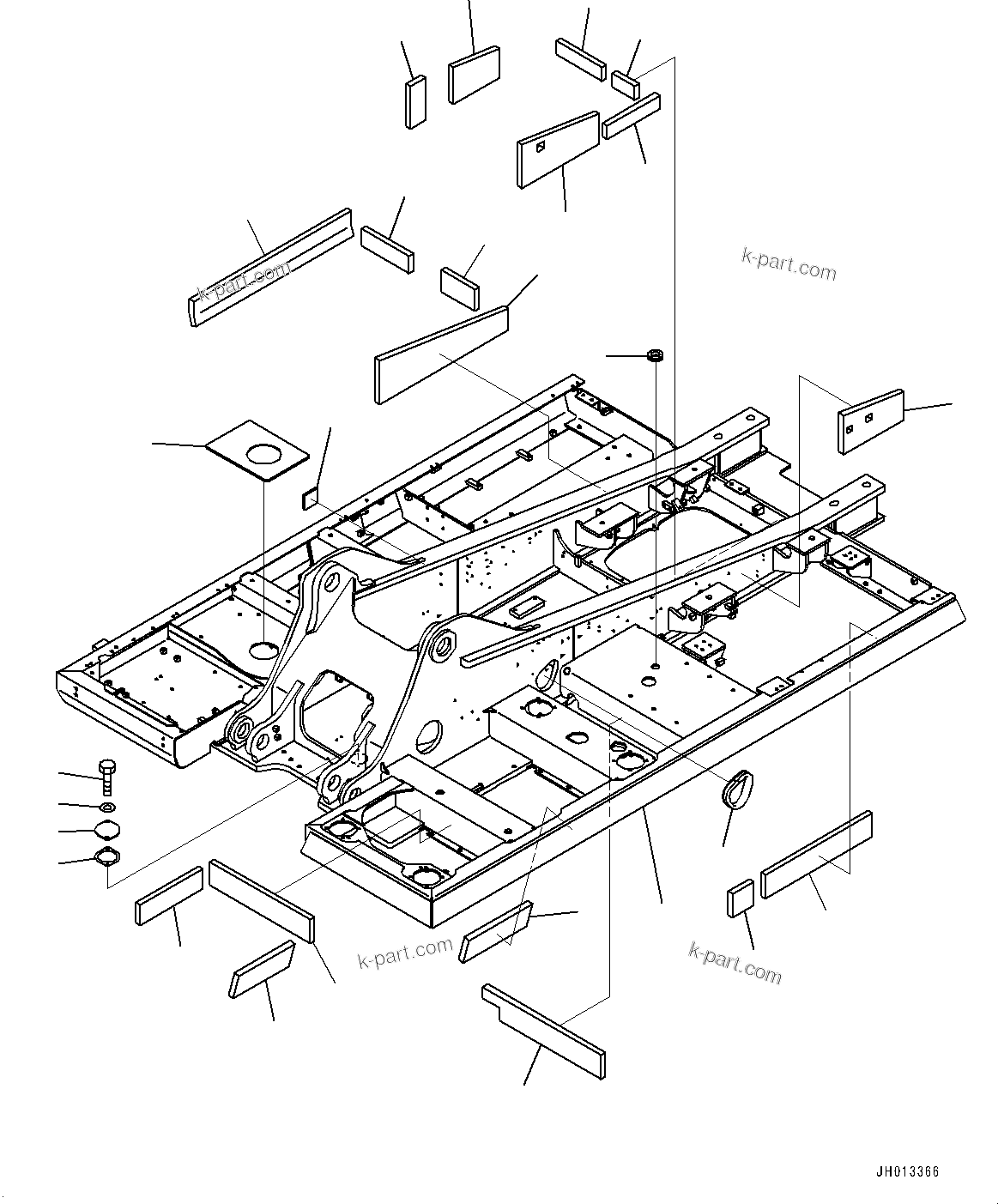 Komatsu parts book diagram for PC360LC-11 S/N 90001-UP (For North America): REVOLVING FRAME, (1/2) (#90001-)