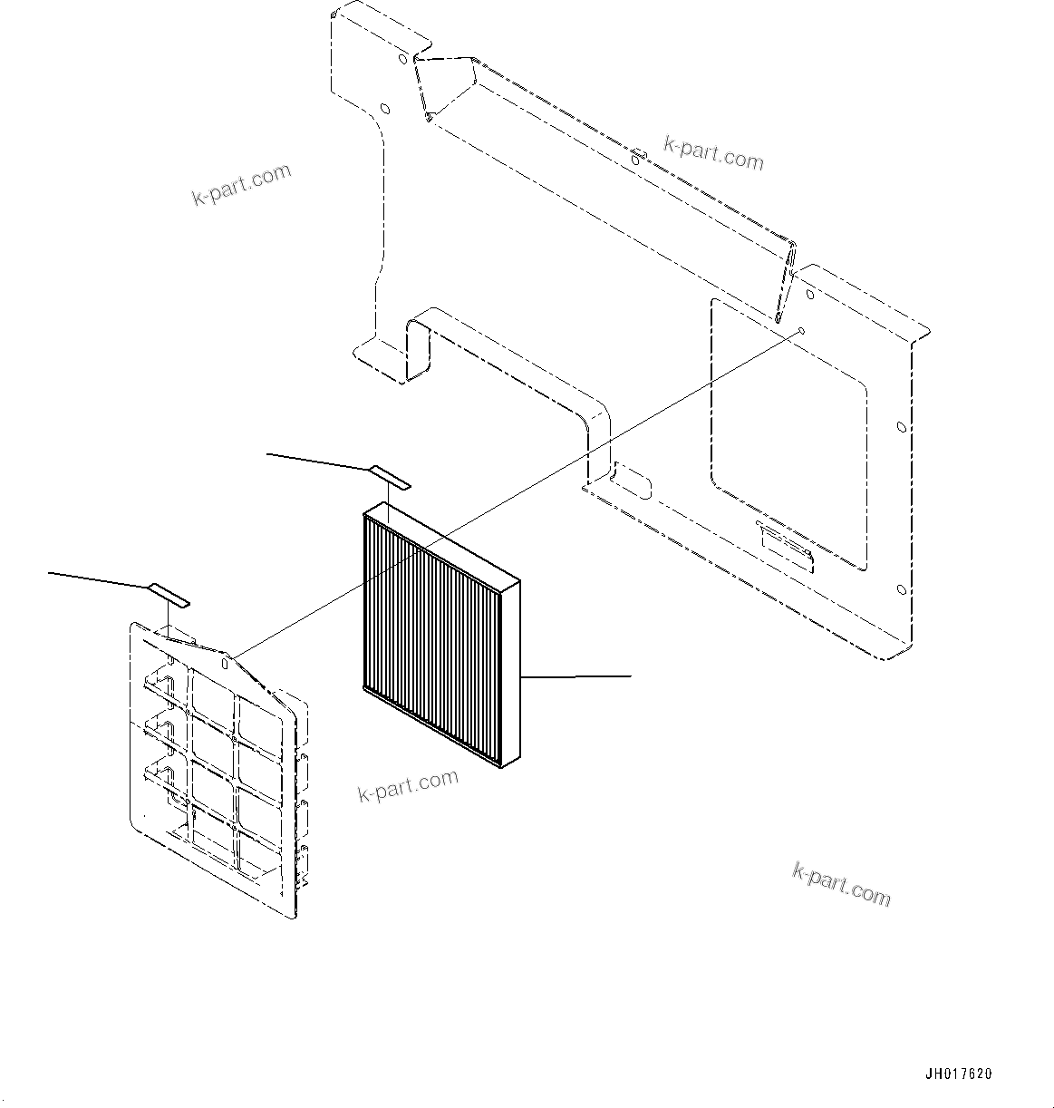 Komatsu parts book diagram for PC360LC-11 S/N 90001-UP (For North America): AIR CONDITIONER FILTER (#90001-)