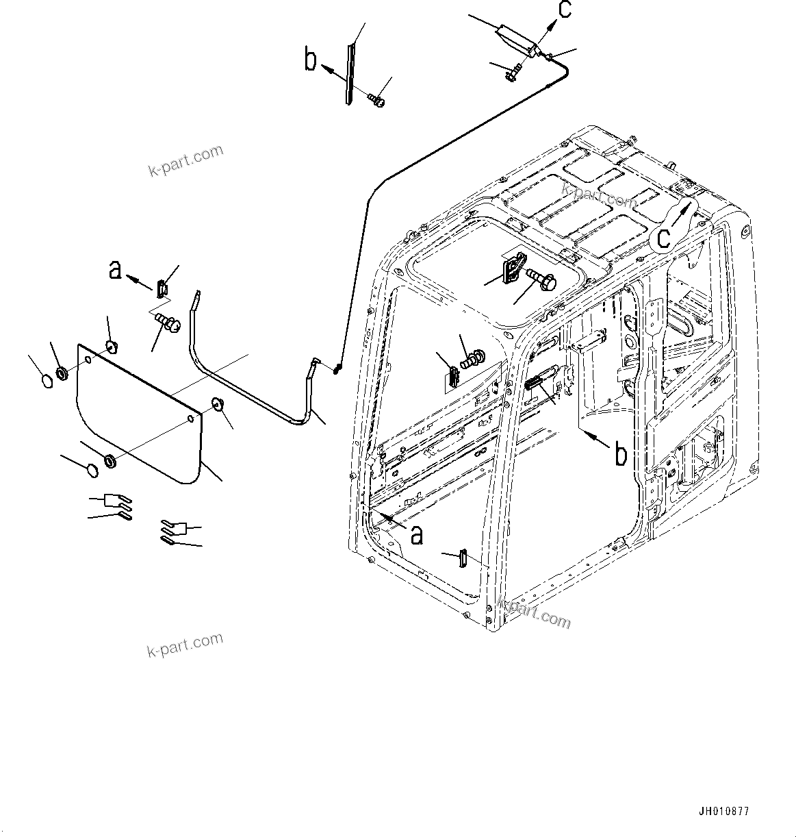 Komatsu parts book diagram for PC360LC-11 S/N 90001-UP (For North America): CAB, ROOF VENTILATOR (#90001-)