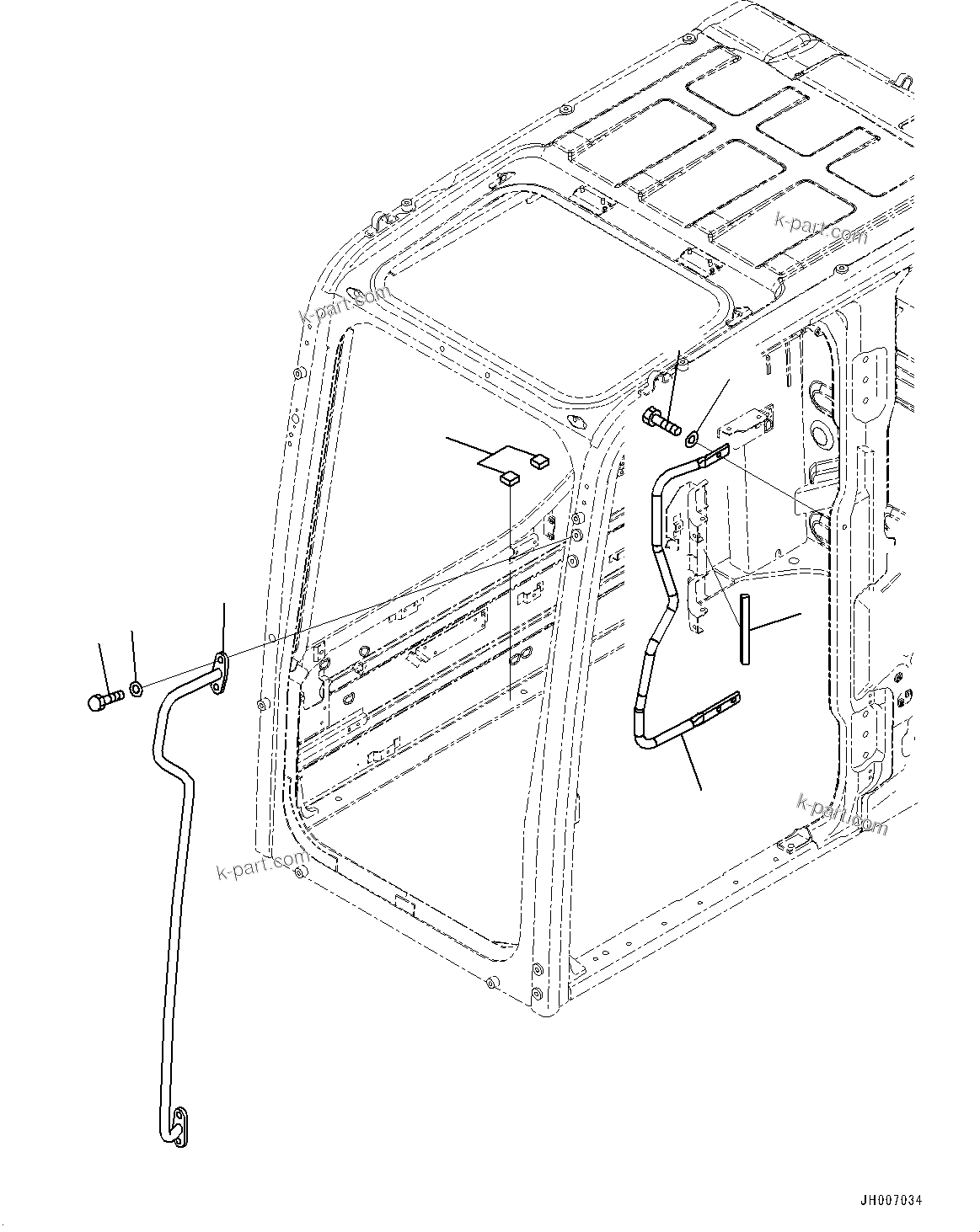 Komatsu parts book diagram for PC360LC-11 S/N 90001-UP (For North America): CAB, KOMTRAX ANTENNA (#90001-90013)