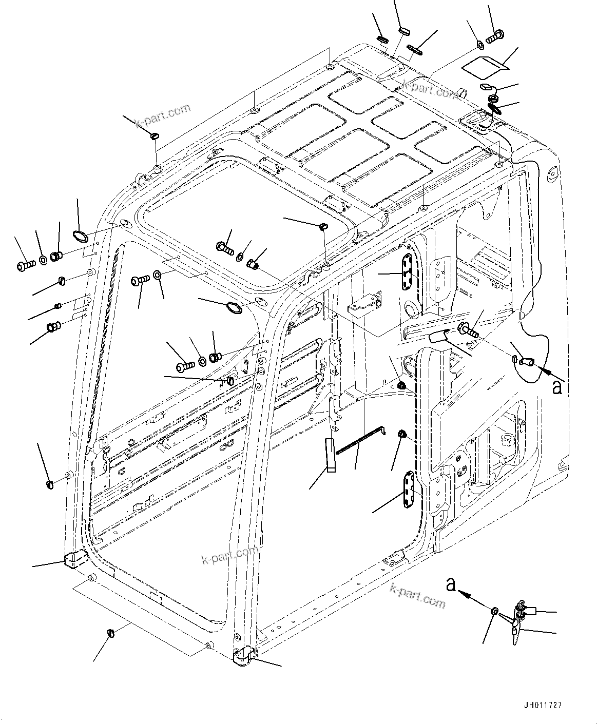 Komatsu parts book diagram for PC360LC-11 S/N 90001-UP (For North America): CAB, KOMTRAX ANTENNA (#90014-90178)