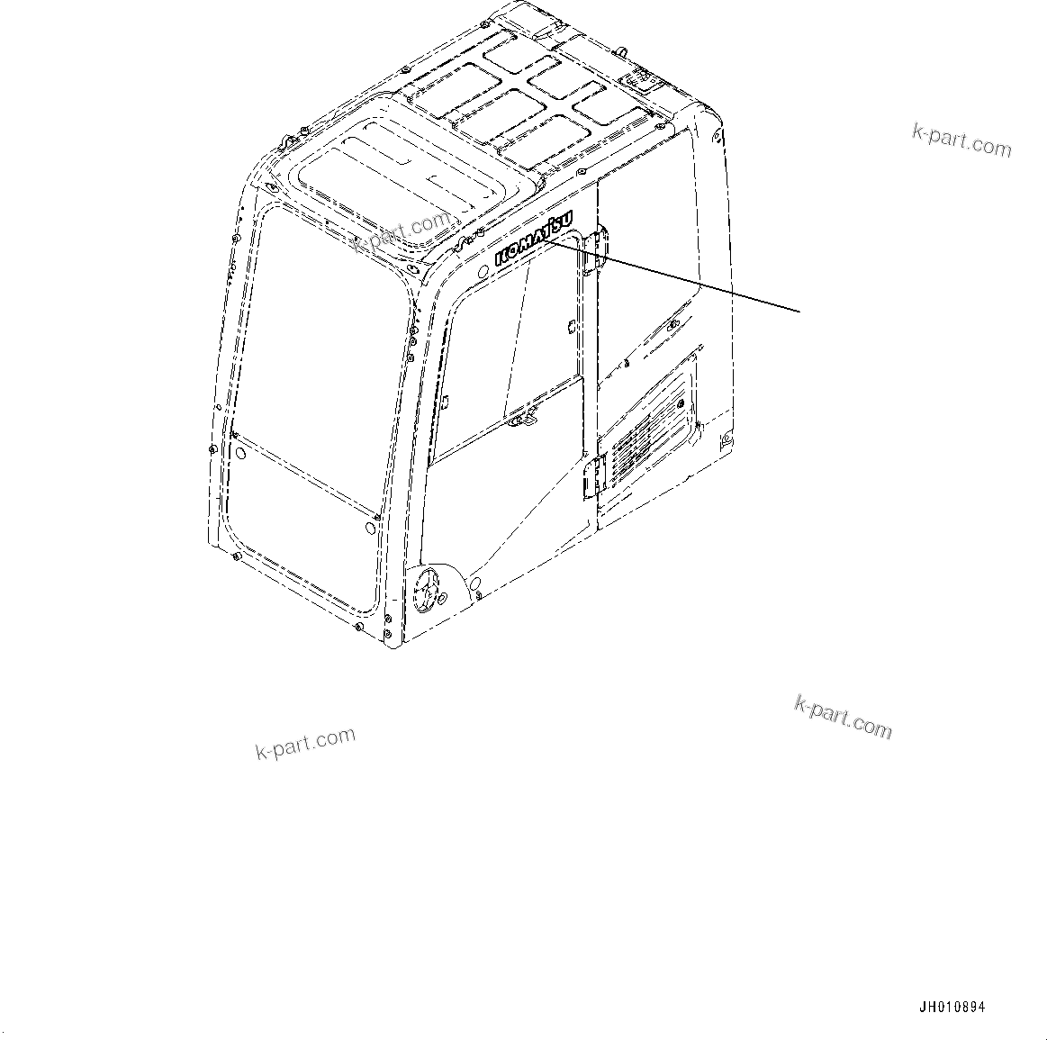 Komatsu parts book diagram for PC360LC-11 S/N 90001-UP (For North America): CAB, CAB IN PARTS, MONITOR AND COVER (#90001-)