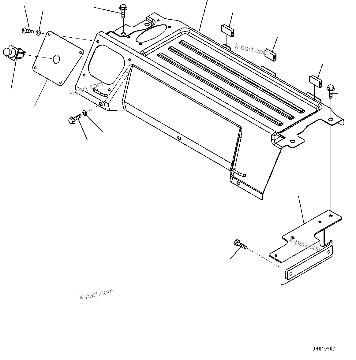 Komatsu parts book diagram for PC360LC-11 S/N 90001-UP (For North America): CAB, CAB IN PARTS, AIR DUCT (#90001-)