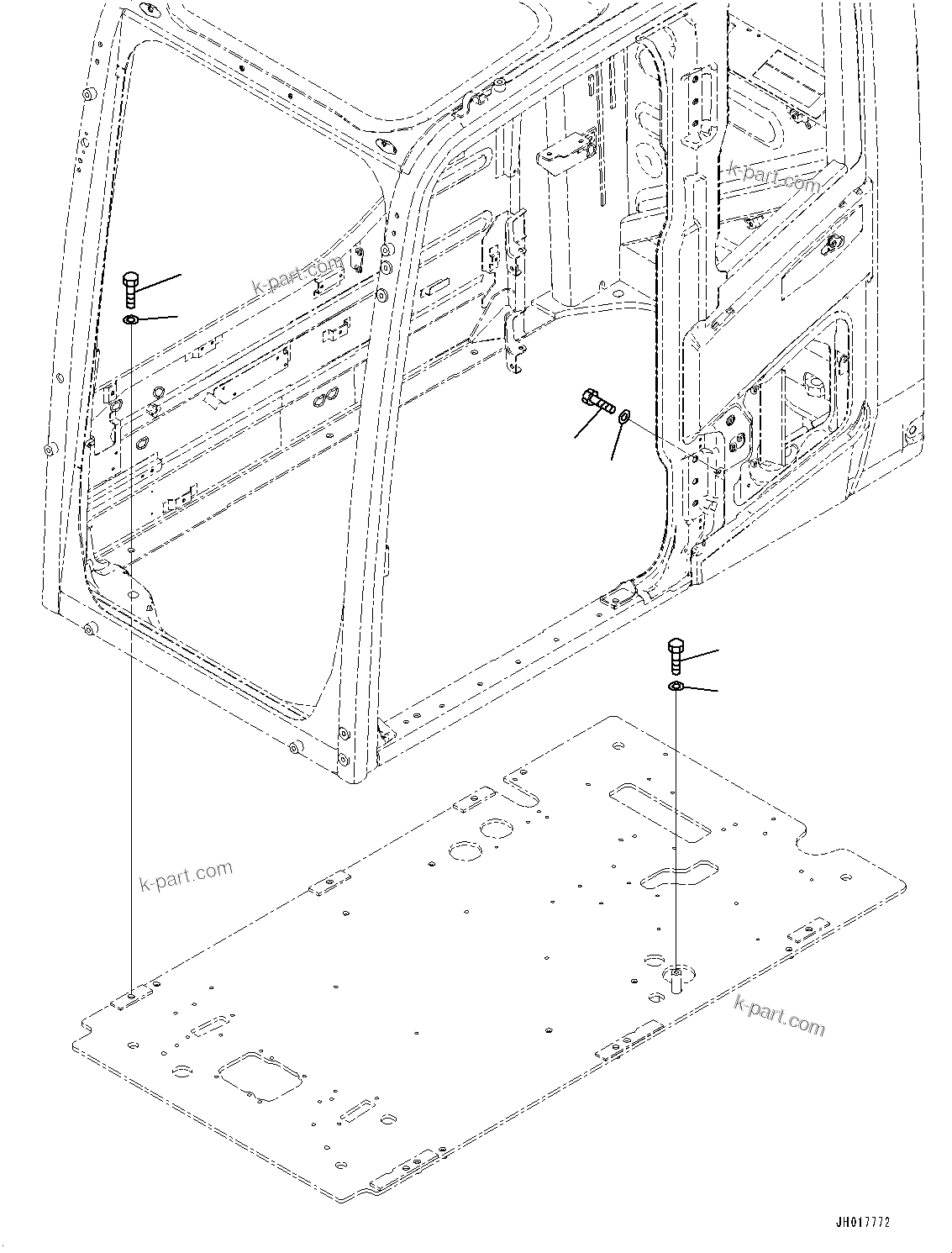 Komatsu parts book diagram for PC360LC-11 S/N 90001-UP (For North America): CAB, PPC VALVE FOR TRAVEL (#90001-)