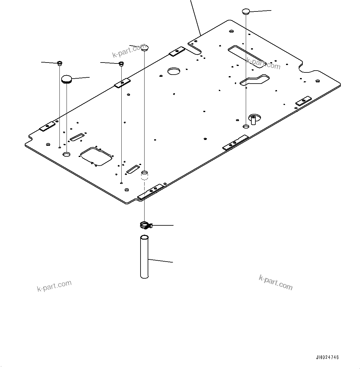 Komatsu parts book diagram for PC360LC-11 S/N 90001-UP (For North America): CAB, FLOOR, FOOTREST, R.H. (#90001-)