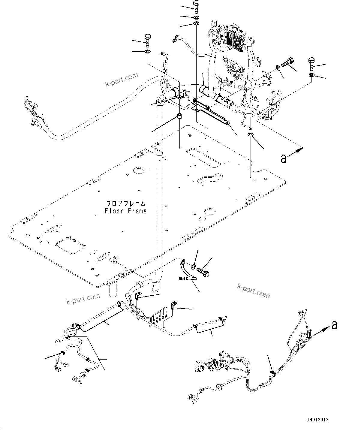 Komatsu parts book diagram for PC360LC-11 S/N 90001-UP (For North America): CAB, FLOOR, PPC VALVE MOUNTING FOR WORK EQUIPMENT, L.H. (#90001-)
