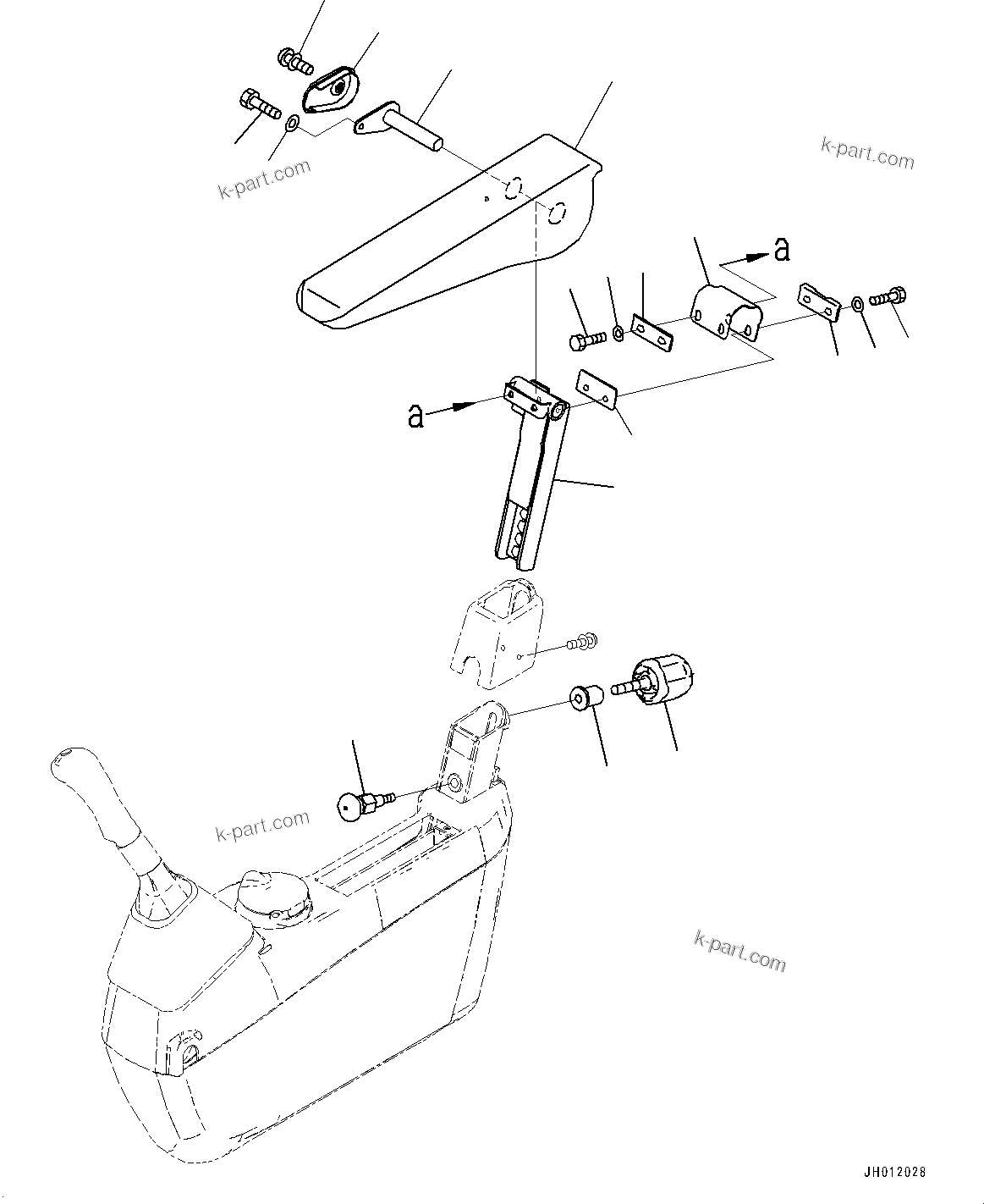 Komatsu parts book diagram for PC360LC-11 S/N 90001-UP (For North America): CAB, FLOOR, ARMREST, R.H. (#90001-)