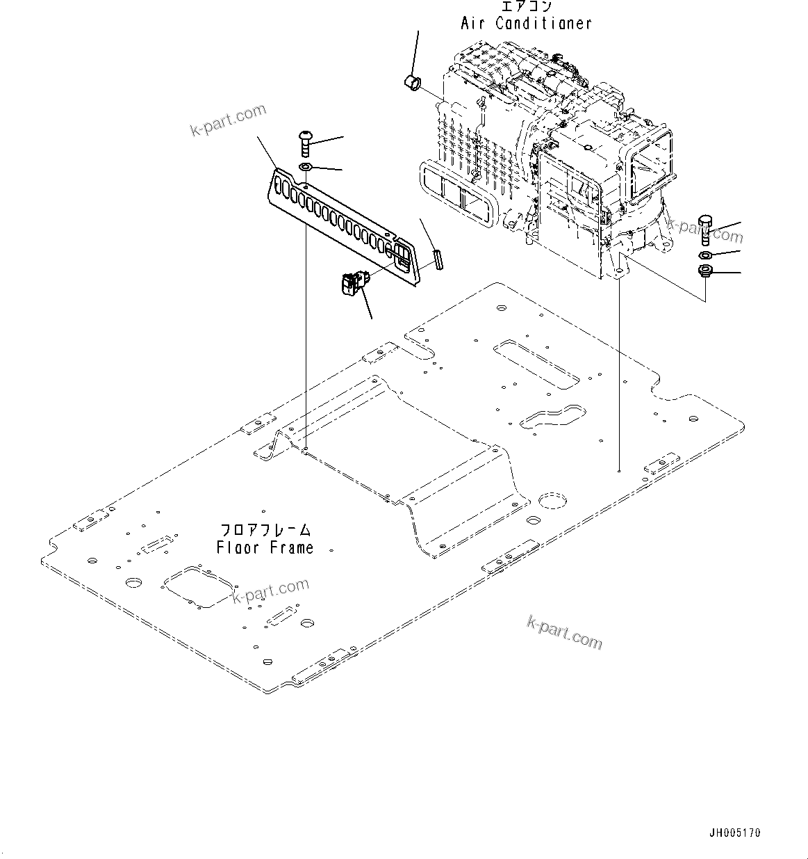 Komatsu parts book diagram for PC360LC-11 S/N 90001-UP (For North America): CAB, FLOOR, SEAL (#90001-)