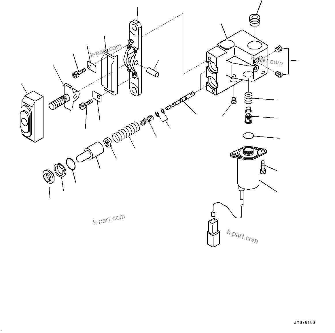 Komatsu parts book diagram for PC360LC-11 S/N 90001-UP (For North America): CAB, PPC VALVE FOR ATTACHMENT (#90001-)