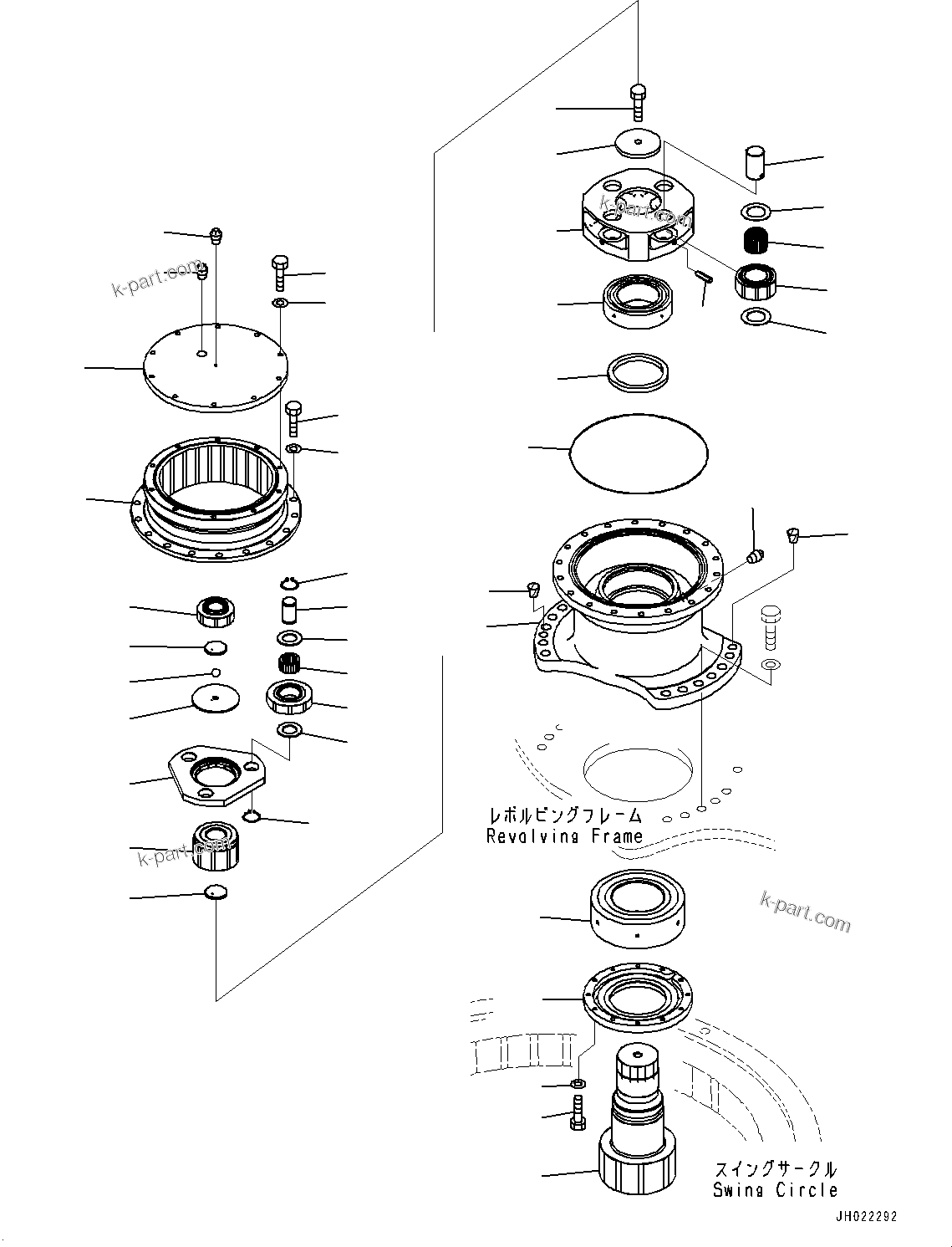 Komatsu parts book diagram for PC360LC-11 S/N 90001-UP (For North America): SWING MACHINERY AND MOTOR, SWING MOTOR (2/3) (#90001-)