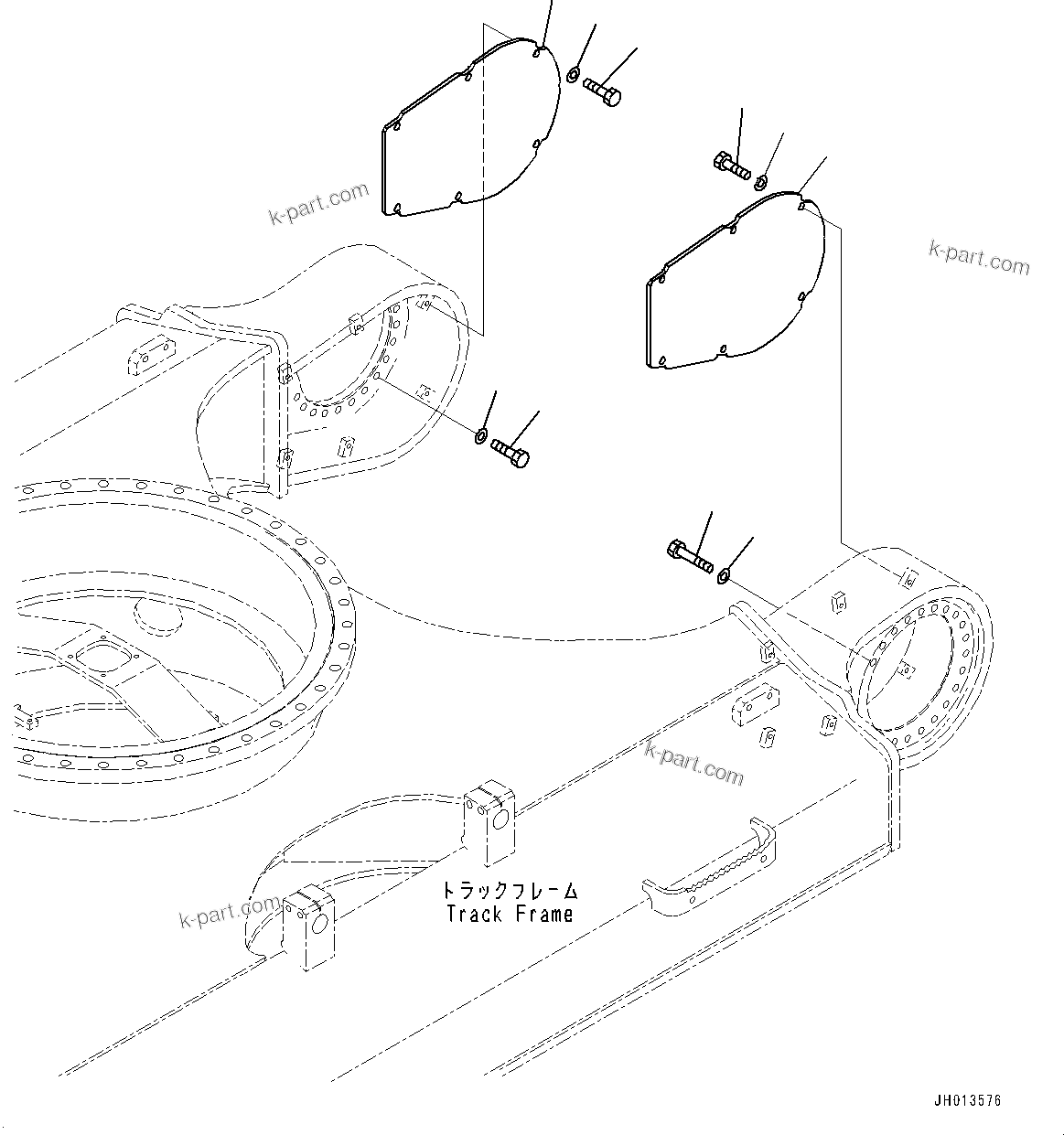 Komatsu parts book diagram for PC360LC-11 S/N 90001-UP (For North America): TRAVEL MOTOR AND FINAL DRIVE, COVER (#90001-)