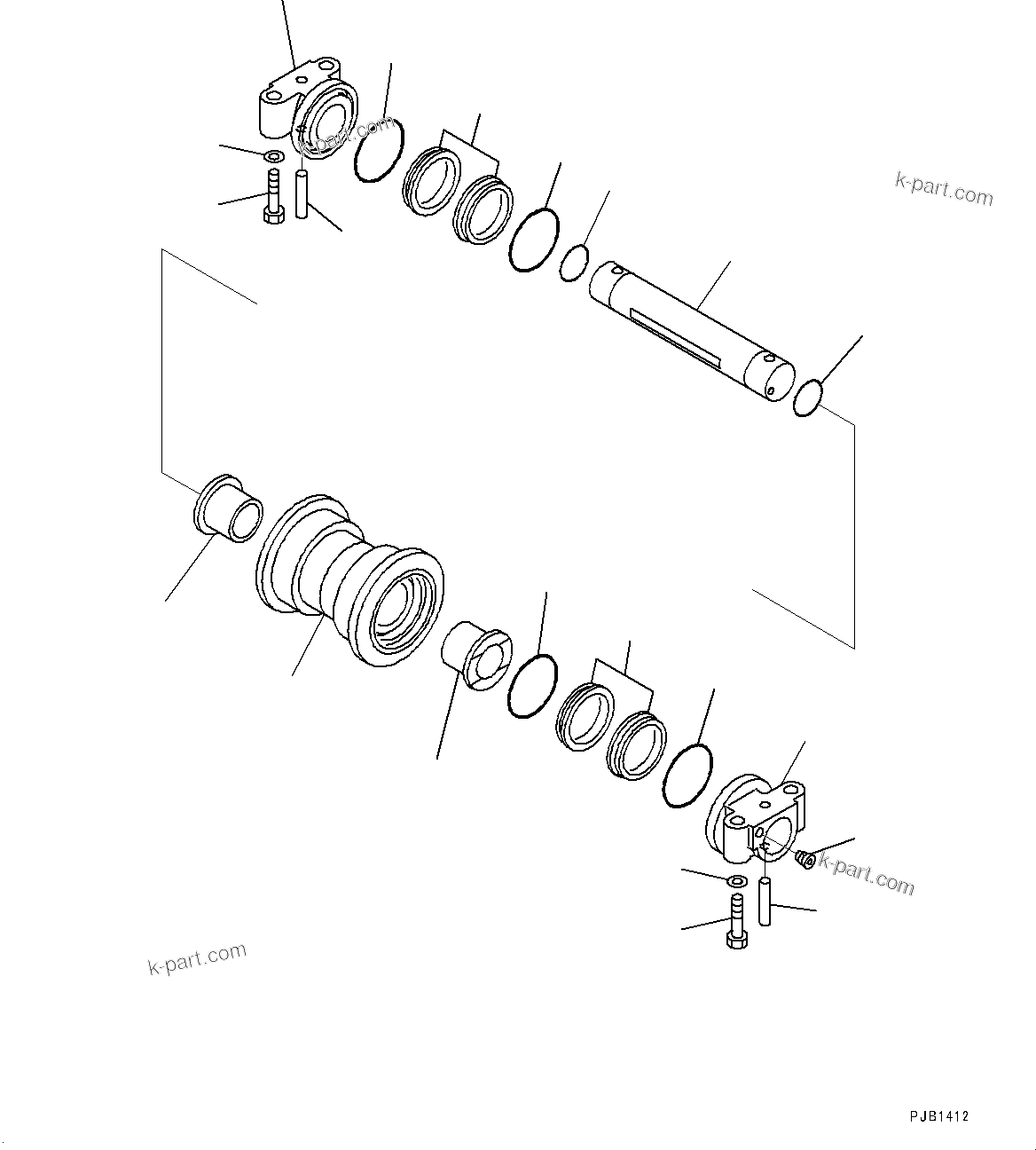 Komatsu parts book diagram for PC360LC-11 S/N 90001-UP (For North America): TRACK ROLLER (#90001-)