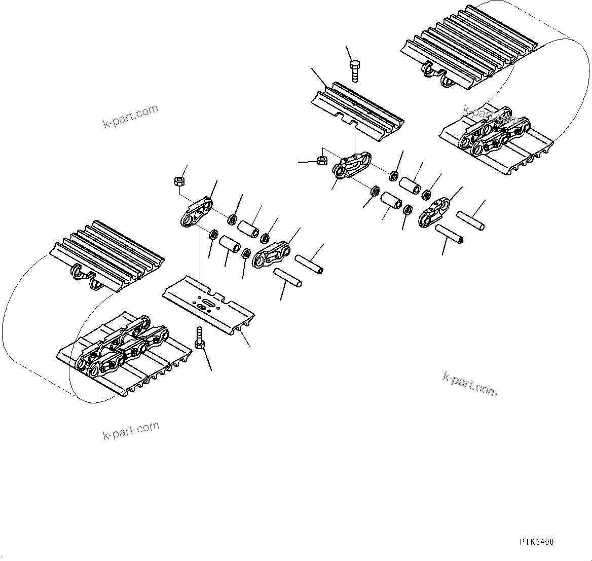 Komatsu parts book diagram for PC360LC-11 S/N 90001-UP (For North America): TRACK SHOE ASSEMBLY (#90001-)