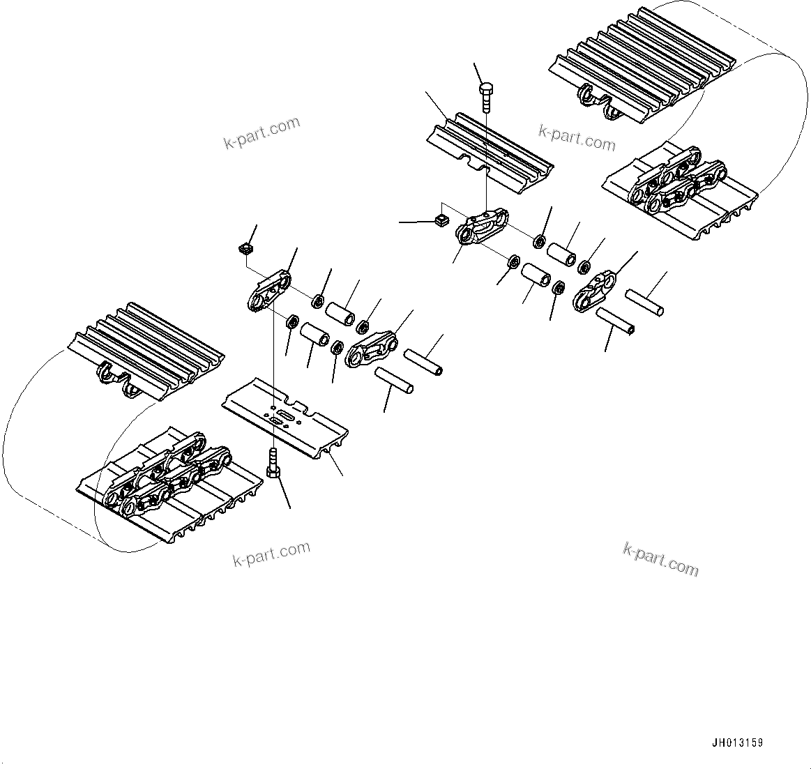 Komatsu parts book diagram for PC360LC-11 S/N 90001-UP (For North America): TRACK SHOE ASSEMBLY (#90001-)