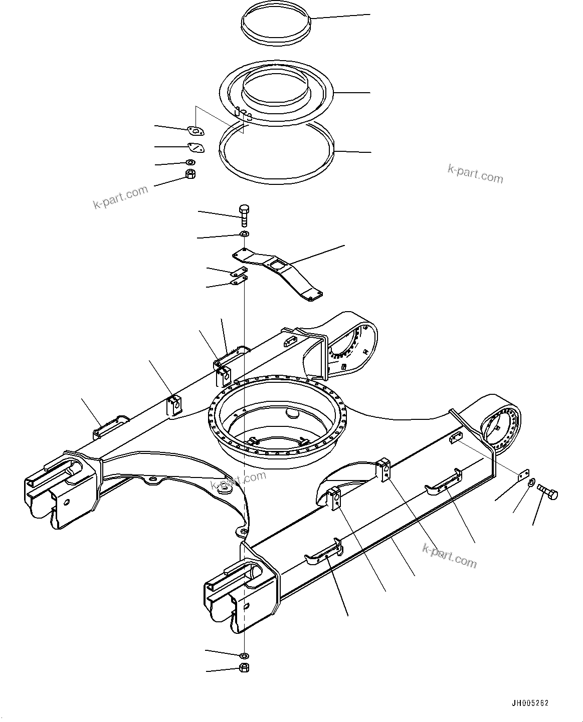 Komatsu parts book diagram for PC360LC-11 S/N 90001-UP (For North America): TRACK FRAME (#90001-)