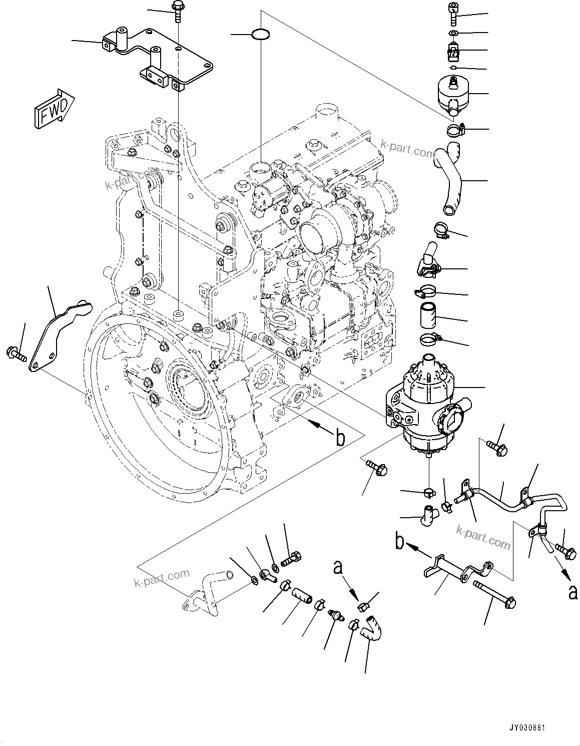 Komatsu parts book diagram for SAA4D95LE-7AA S/N 800001-UP (For D37EX-24/D37EXI-24/D37PX-24/D37PXI-24): AIR INTAKE MANIFOLD (#800001-)