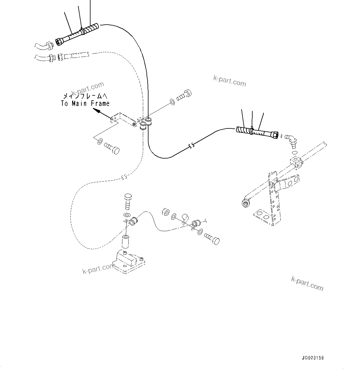 Komatsu parts book diagram for HD465-7E1 S/N 20001-UP (For EU): RADIATOR, STEERING OIL COOLER PIPING (#20001-)
