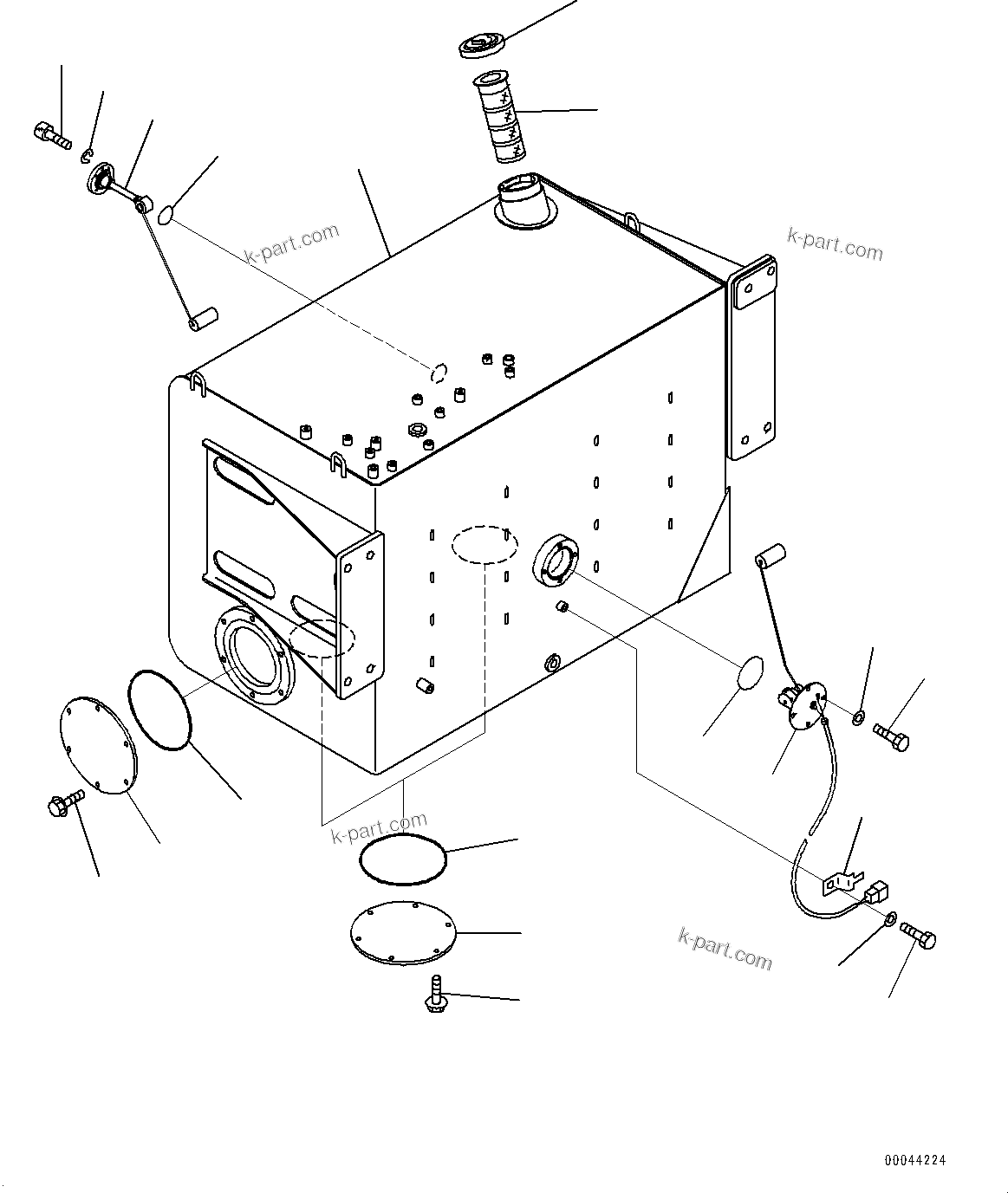 Komatsu parts book diagram for HD465-7E1 S/N 20001-UP (For EU): FUEL TANK, TANK (#20001-)