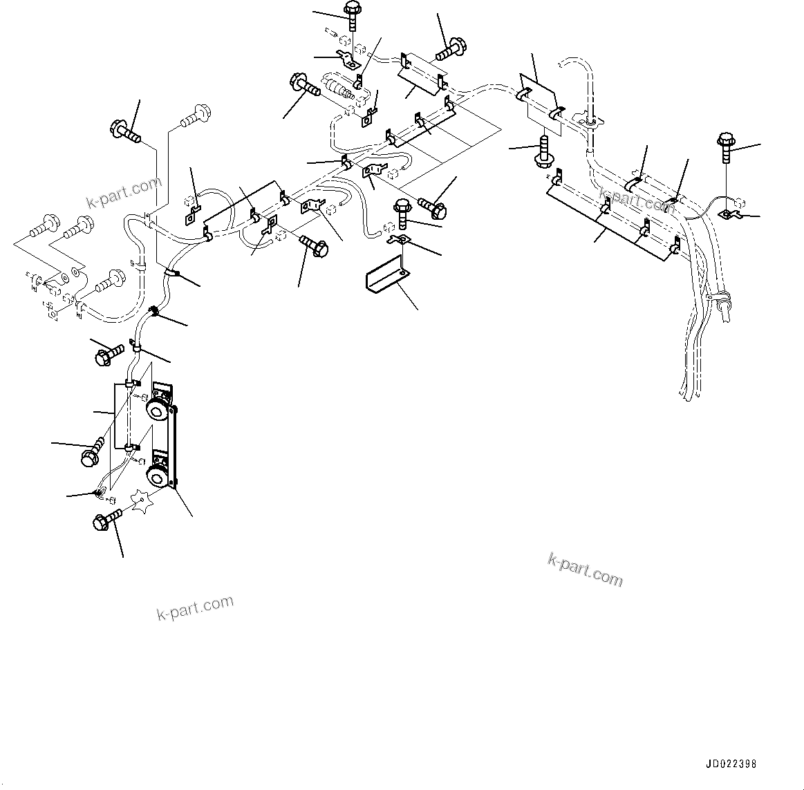 Komatsu parts book diagram for HD465-7E1 S/N 20001-UP (For EU): ELECTRIC SYSTEM, MOUNTING (1/2) (#20001-)