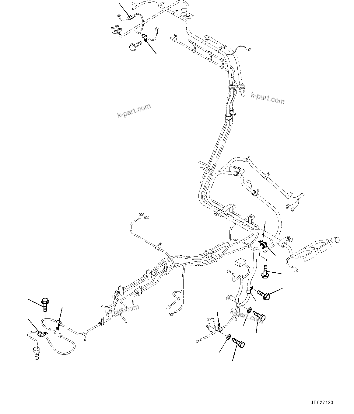 Komatsu parts book diagram for HD465-7E1 S/N 20001-UP (For EU): ELECTRIC SYSTEM, MOUNTING (2/2) (#20001-)