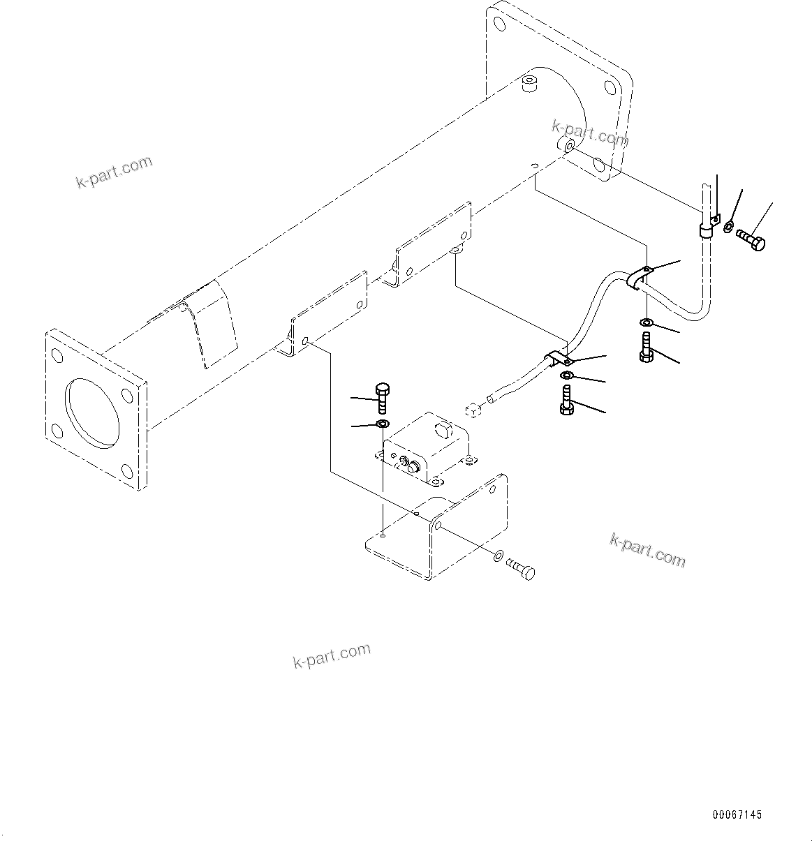 Komatsu parts book diagram for HD465-7E1 S/N 20001-UP (For EU): ELECTRIC SYSTEM, PRIMING PUMP PIPING (#20001-)
