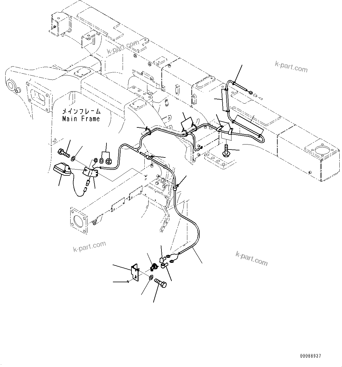 Komatsu parts book diagram for HD465-7E1 S/N 20001-UP (For EU): ENGINE ROOM LAMP (#20001-)