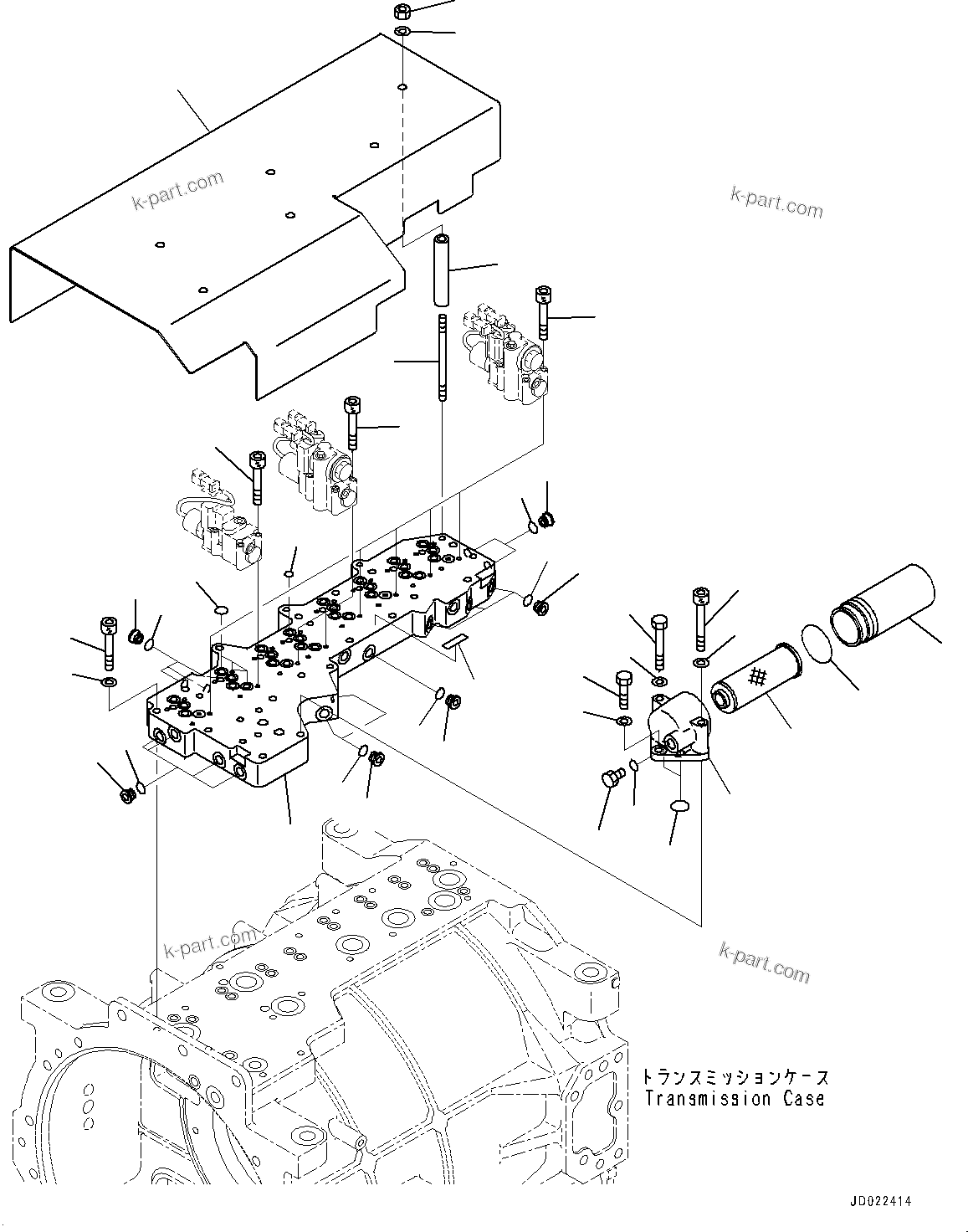 Komatsu parts book diagram for HD465-7E1 S/N 20001-UP (For EU): TORQUE CONVERTER AND TRANSMISSION, RELATED PARTS (#20001-)