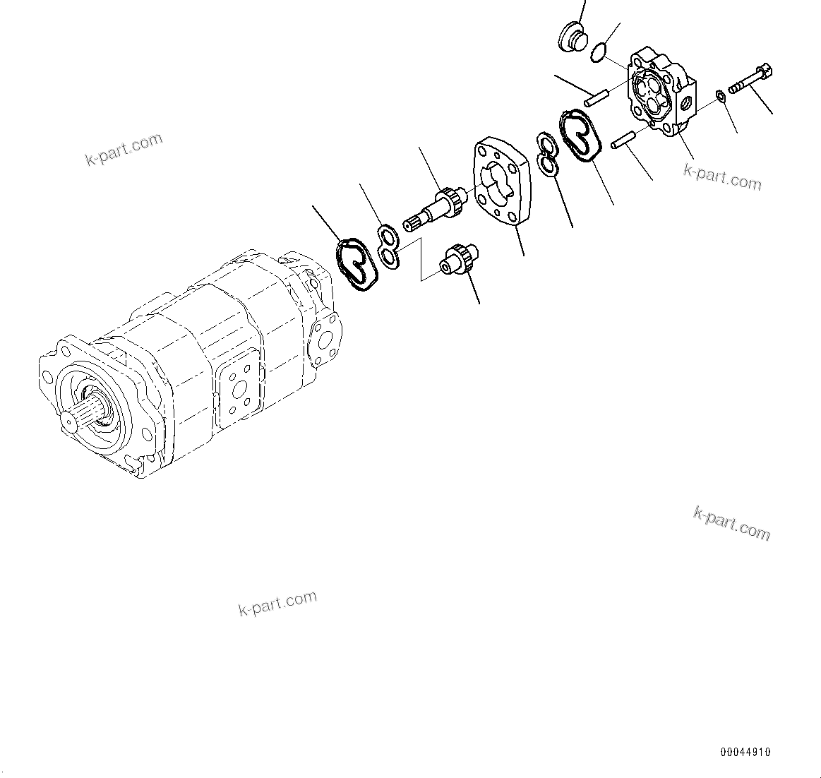 Komatsu parts book diagram for HD465-7E1 S/N 20001-UP (For EU): TORQUE CONVERTER AND TRANSMISSION, CHARGE PUMP, HOIST VALVE (#20001-)
