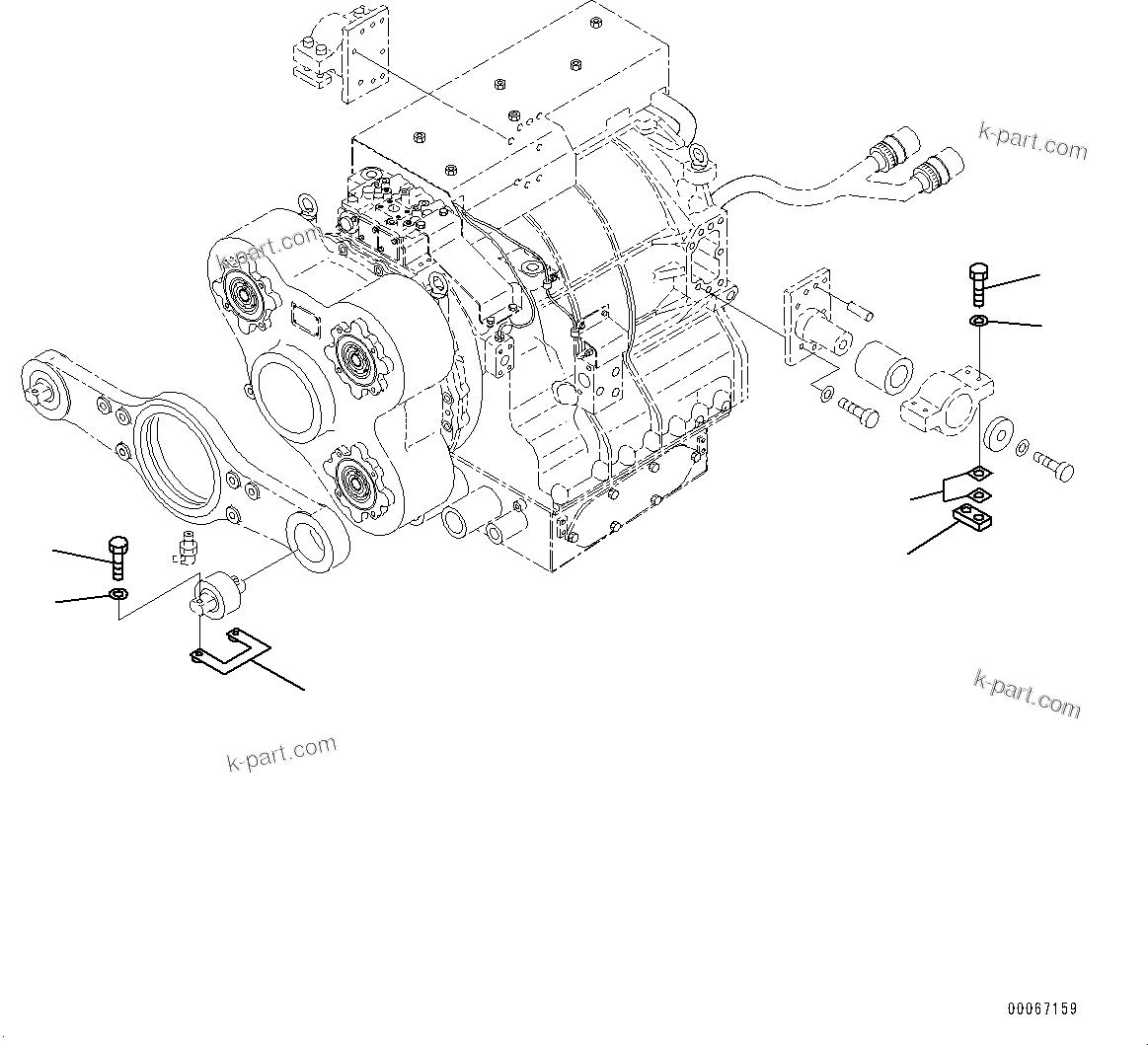 Komatsu parts book diagram for HD465-7E1 S/N 20001-UP (For EU): TORQUE CONVERTER AND TRANSMISSION, MOUNTING (#20001-)