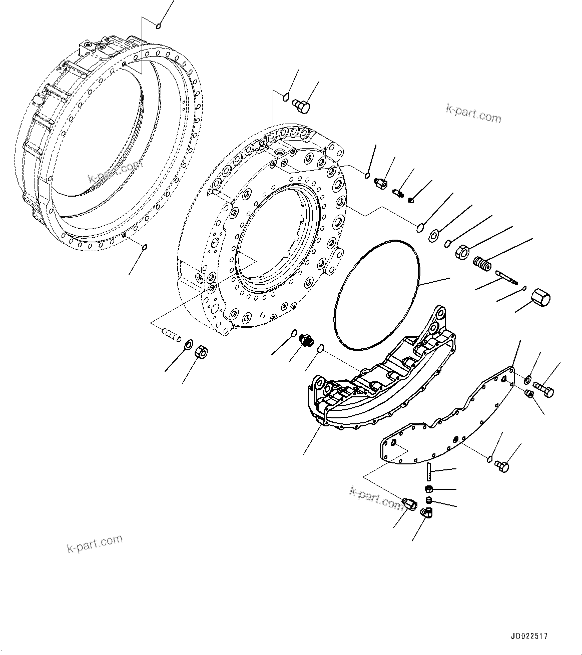 Komatsu parts book diagram for HD465-7E1 S/N 20001-UP (For EU): REAR AXLE, FINAL DRIVE, BRAKE, R.H. (3/3) (#20001-)