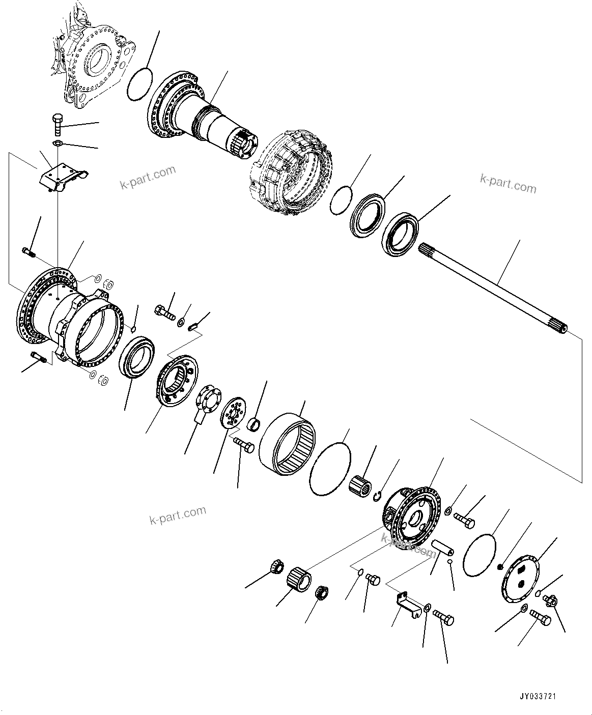 Komatsu parts book diagram for HD465-7E1 S/N 20001-UP (For EU): REAR AXLE, FINAL DRIVE L.H. (#20068-)