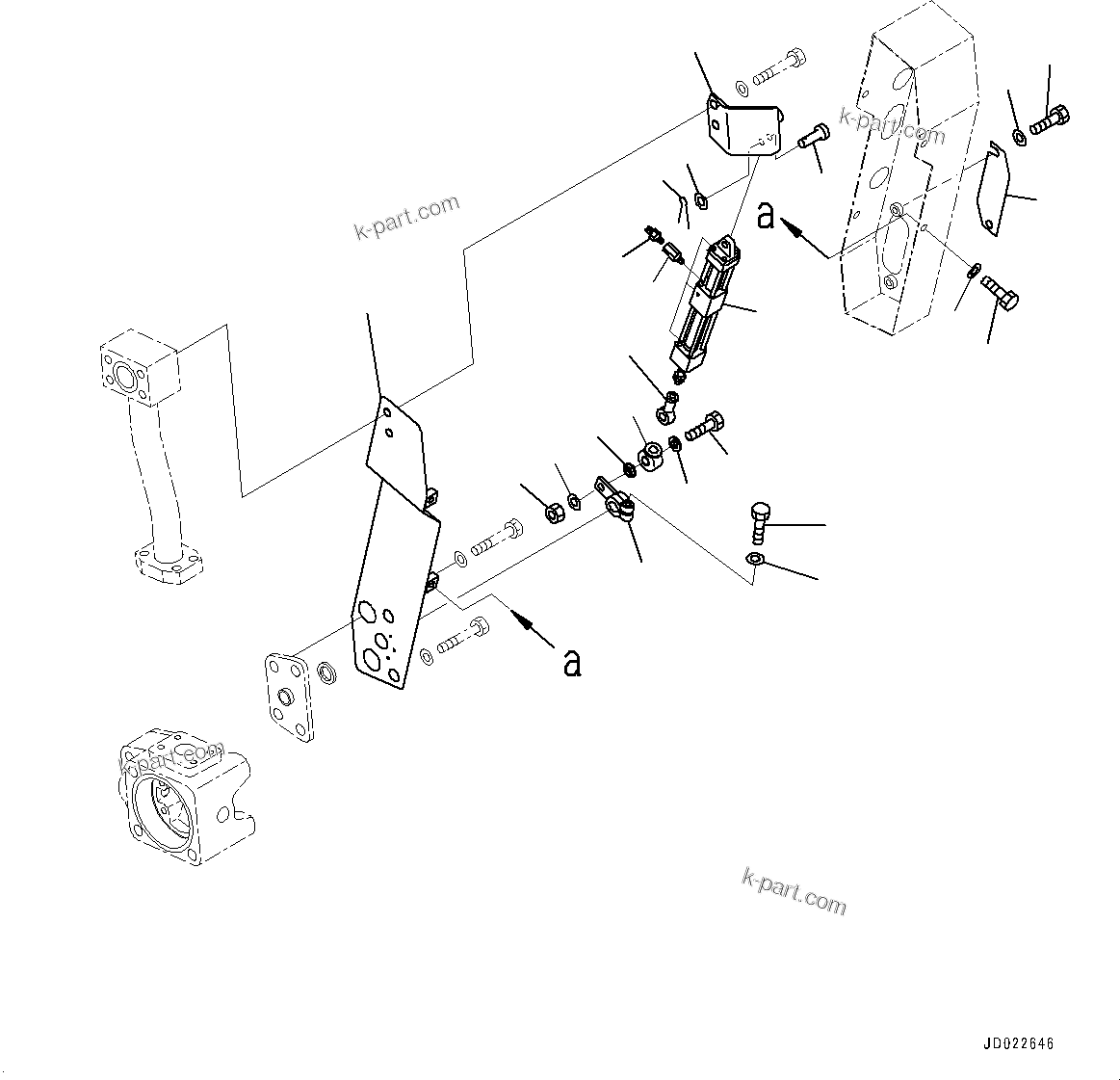 Komatsu parts book diagram for HD465-7E1 S/N 20001-UP (For EU): FRONT AXLE, VALVE (2/4) (#20001-)