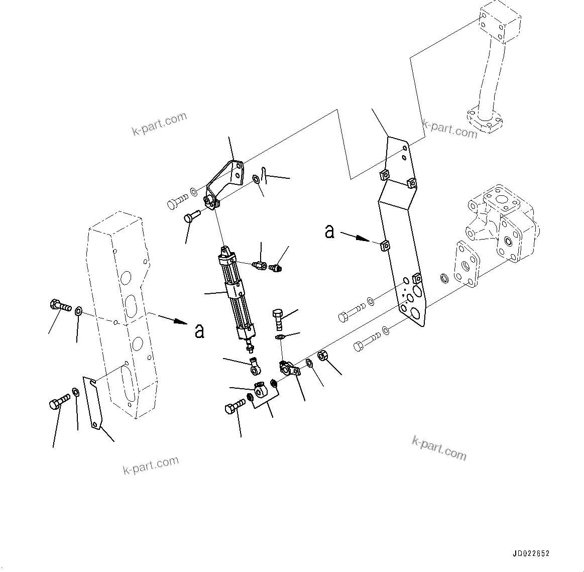 Komatsu parts book diagram for HD465-7E1 S/N 20001-UP (For EU): FRONT AXLE, VALVE (4/4) (#20001-)
